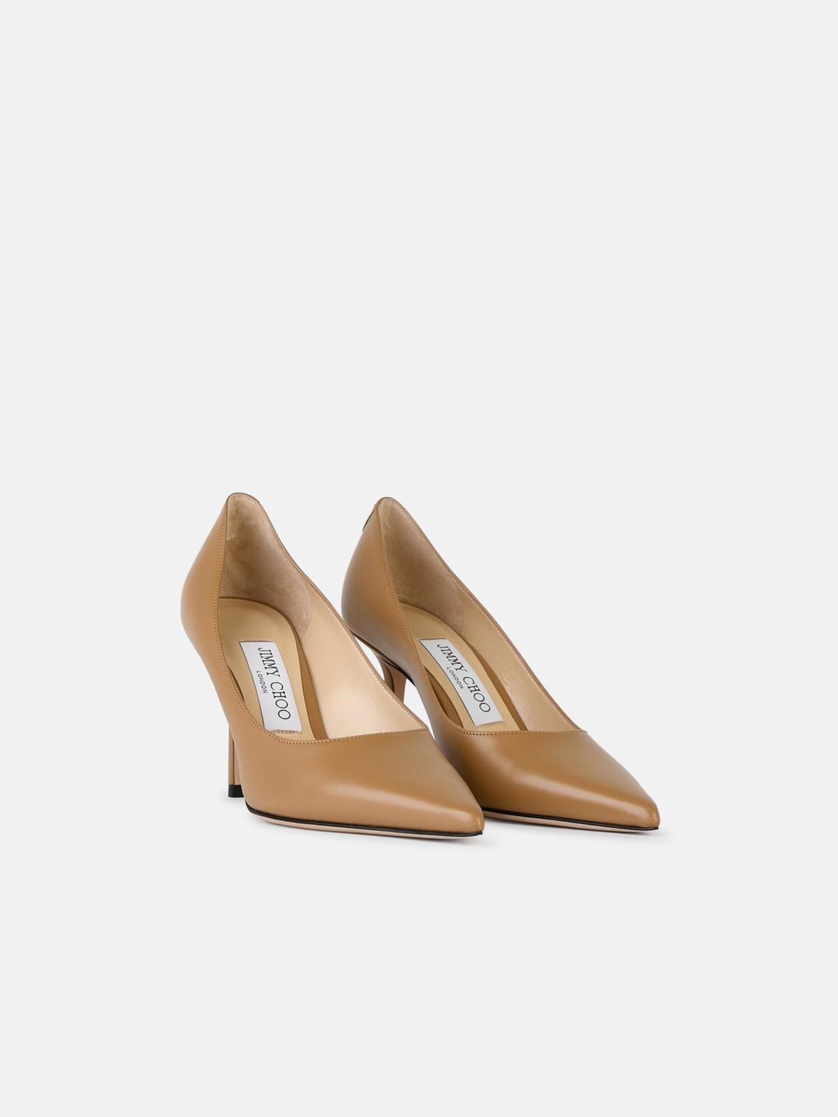 'LOVE 85' BEIGE LEATHER PUMPS - 3