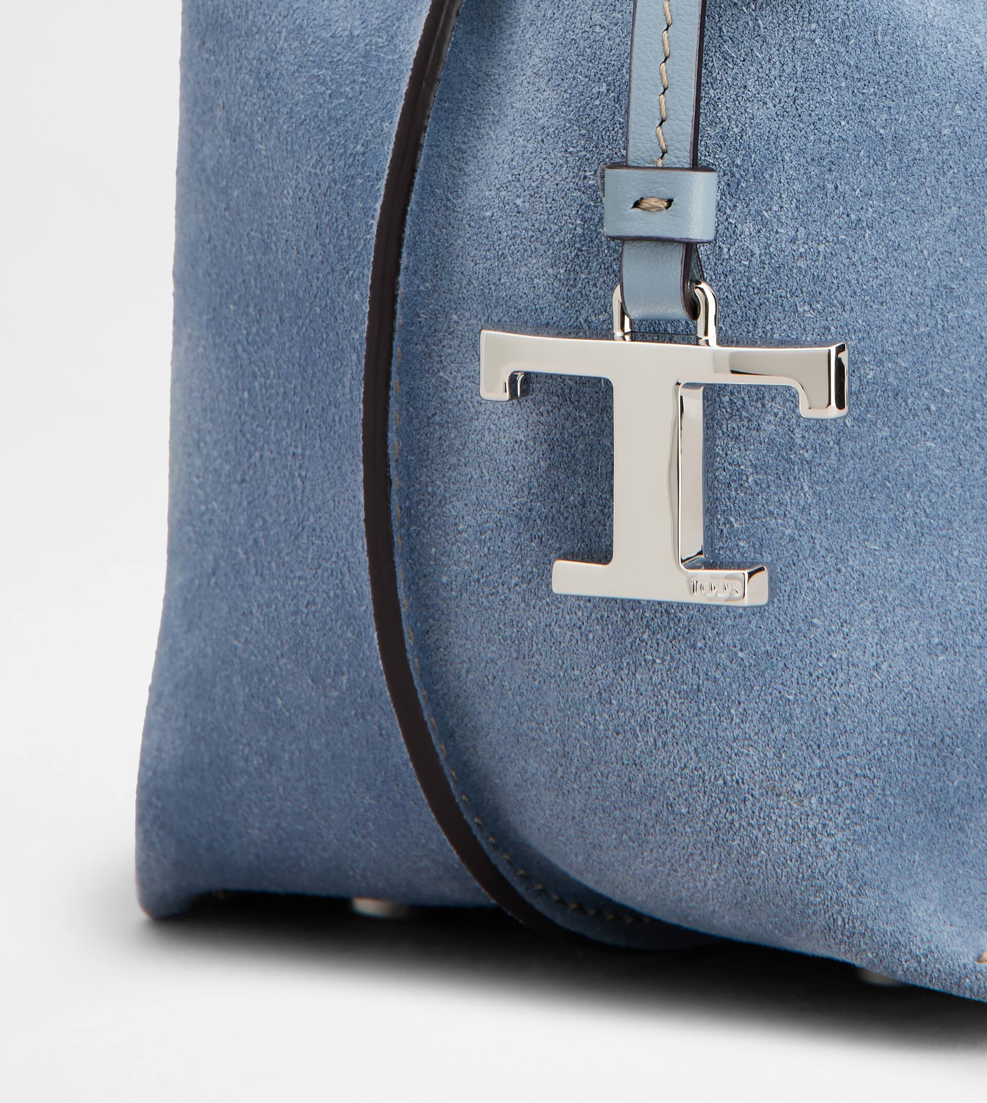 BUCKET BAG IN SUEDE MICRO - LIGHT BLUE - 5