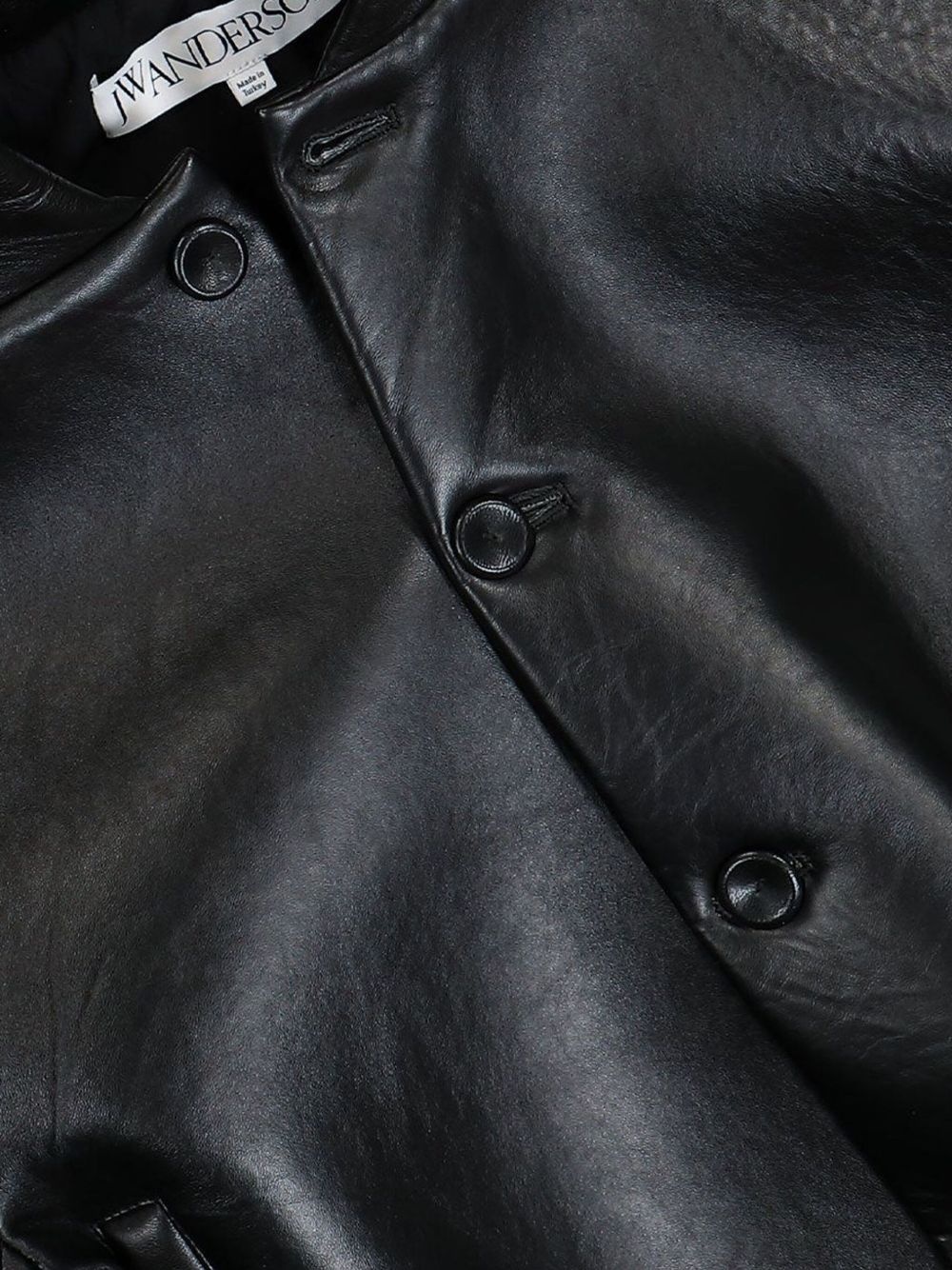 leather cropped jacket - 3