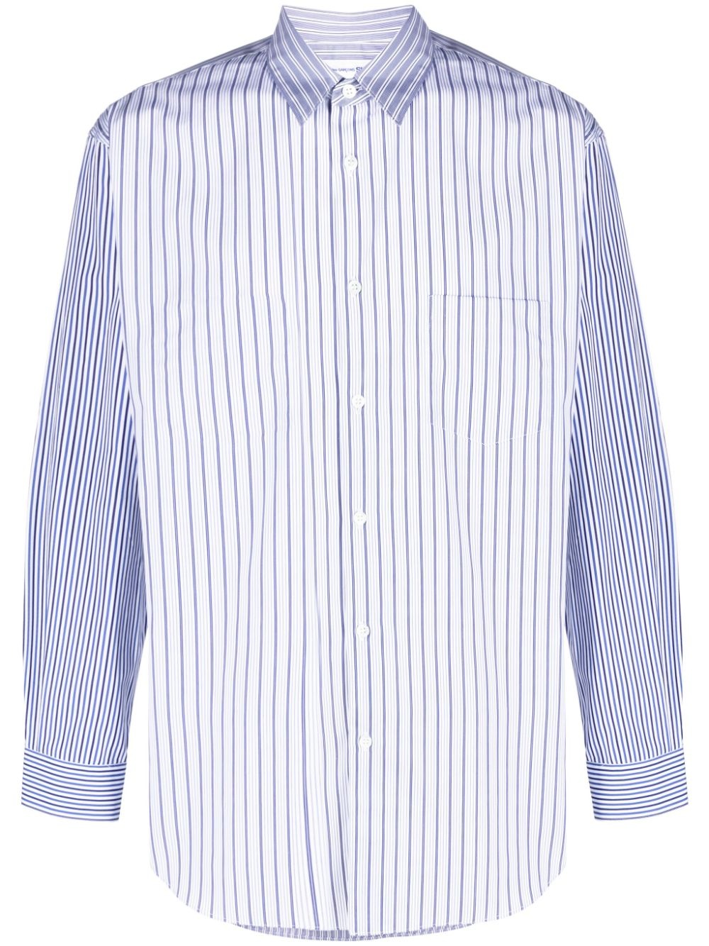 striped long-sleeve cotton shirt - 1