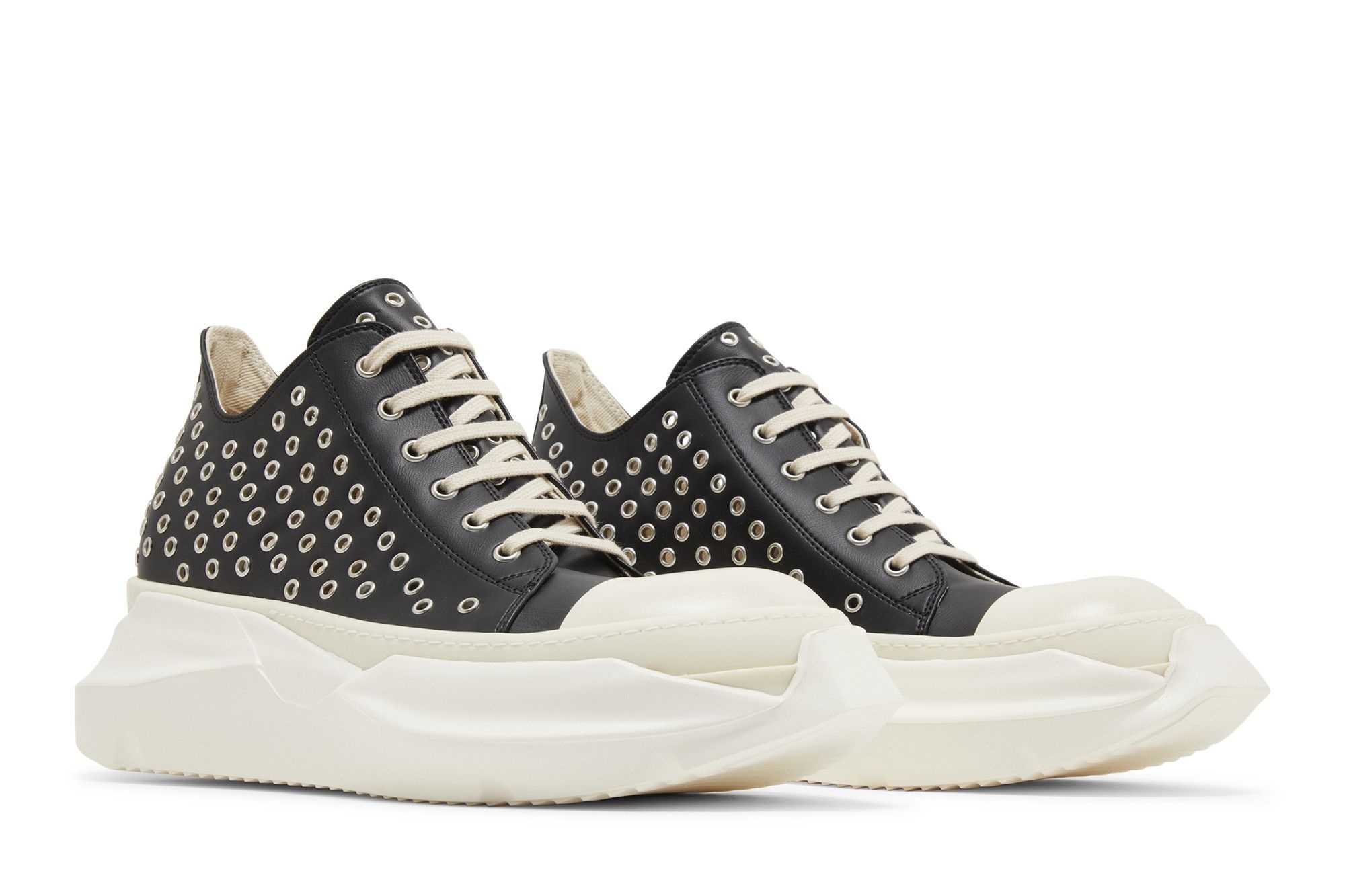 Rick Owens EDFU DRKSHDW Vegan Leather Eyelet Abstract Low 'Black Milk' - 8