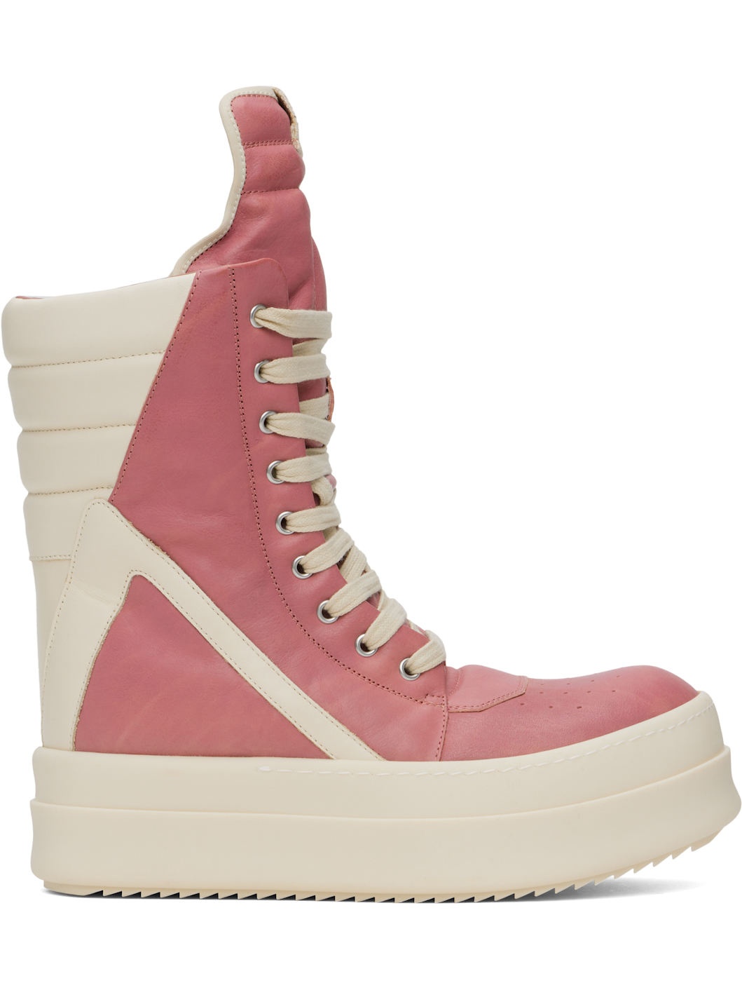 Pink & Off-White Porterville Mega Geobasket Sneakers - 1