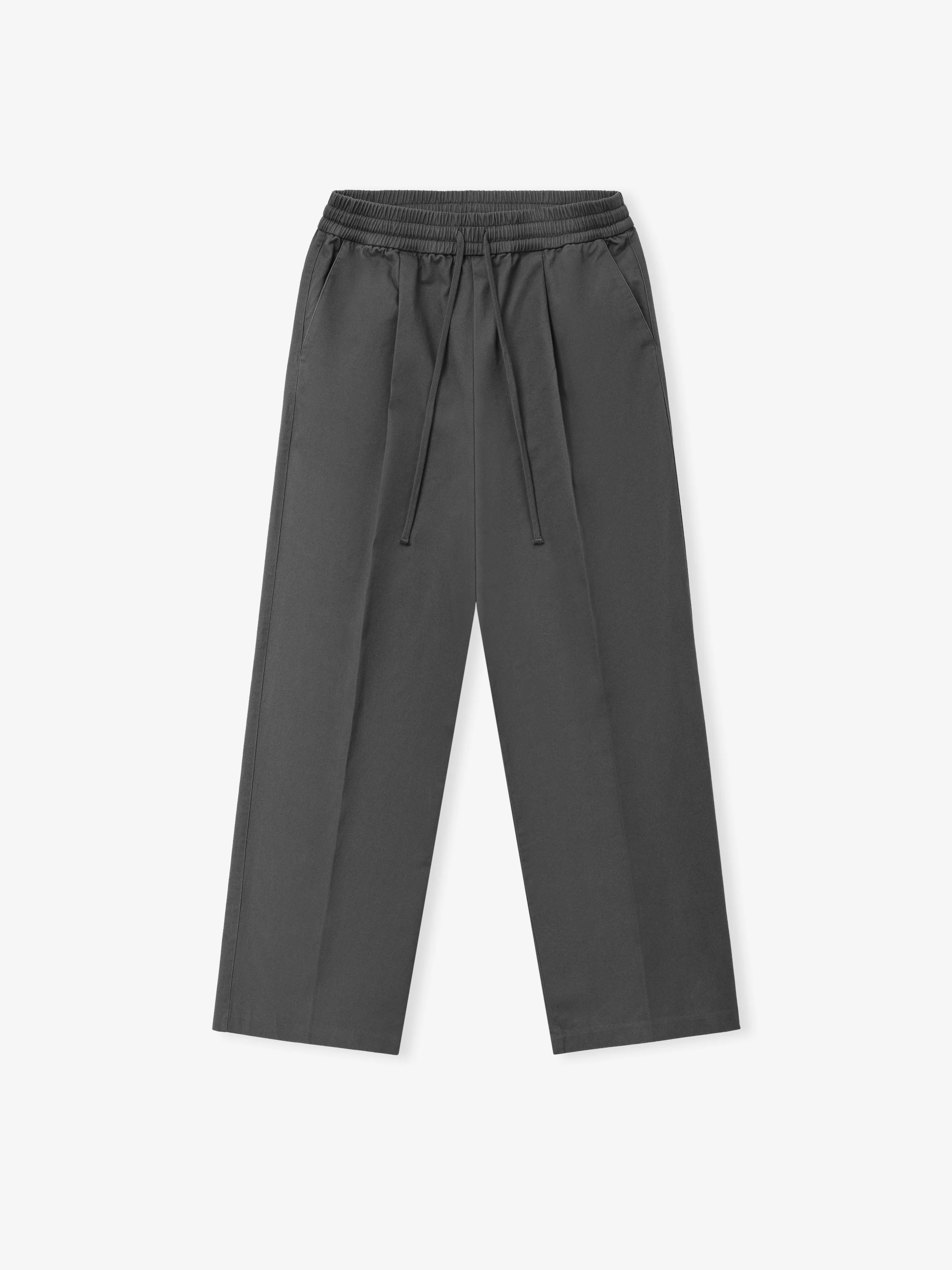 Cotton Twill Pleat Front Drawstring Pant - 1