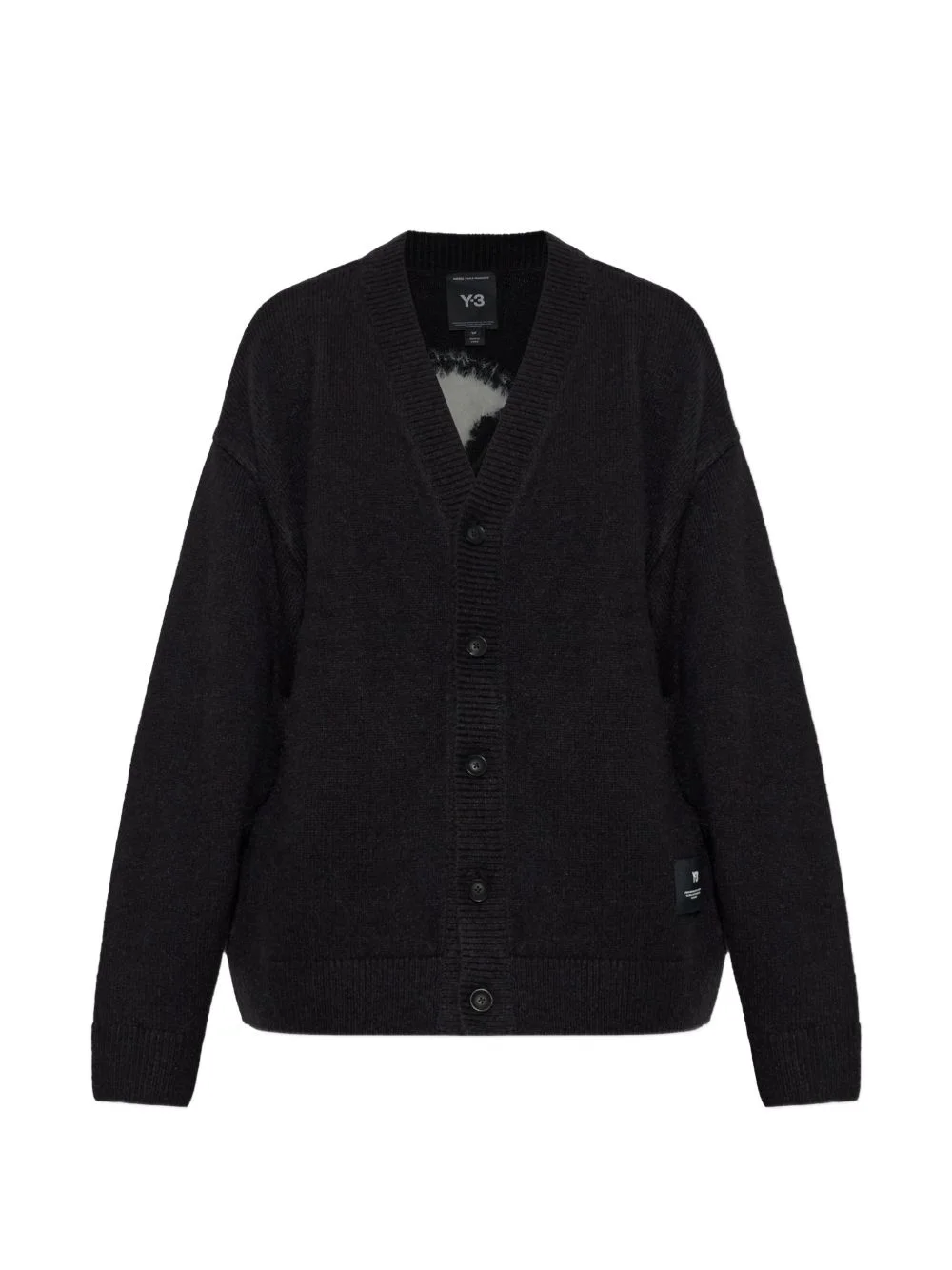 logo-patch graphic skull-motif cardigan - 1