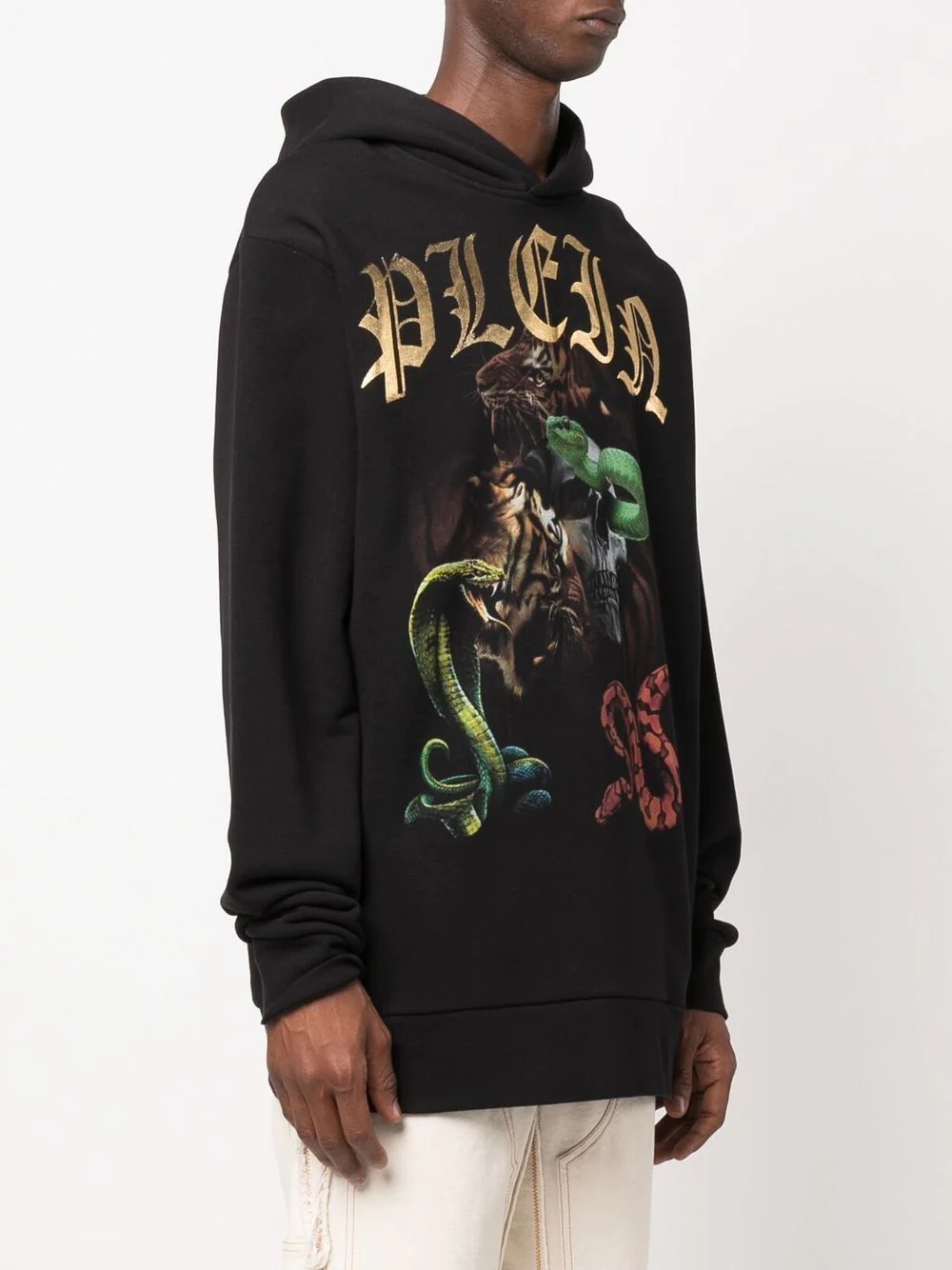 graphic print cotton hoodie - 3