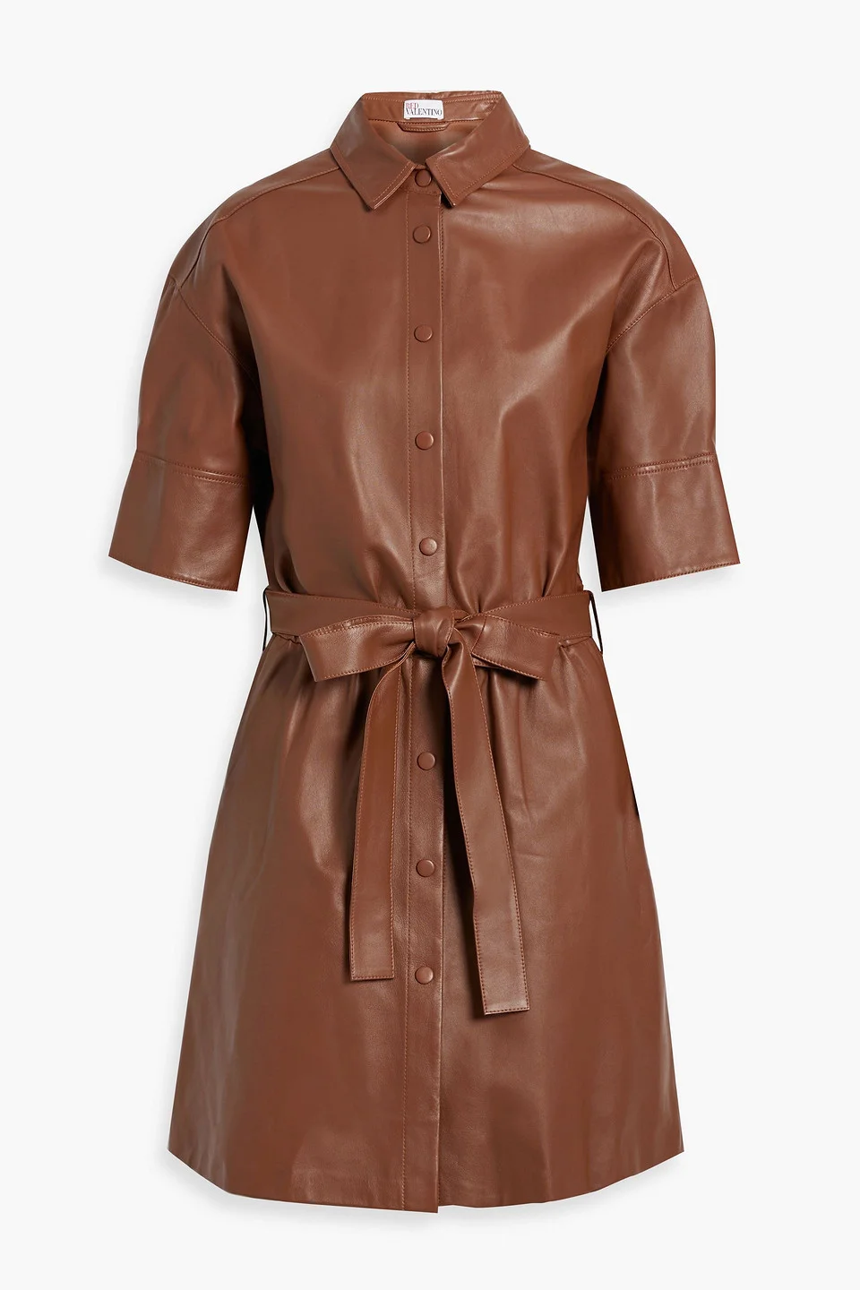 Leather mini shirt dress - 1