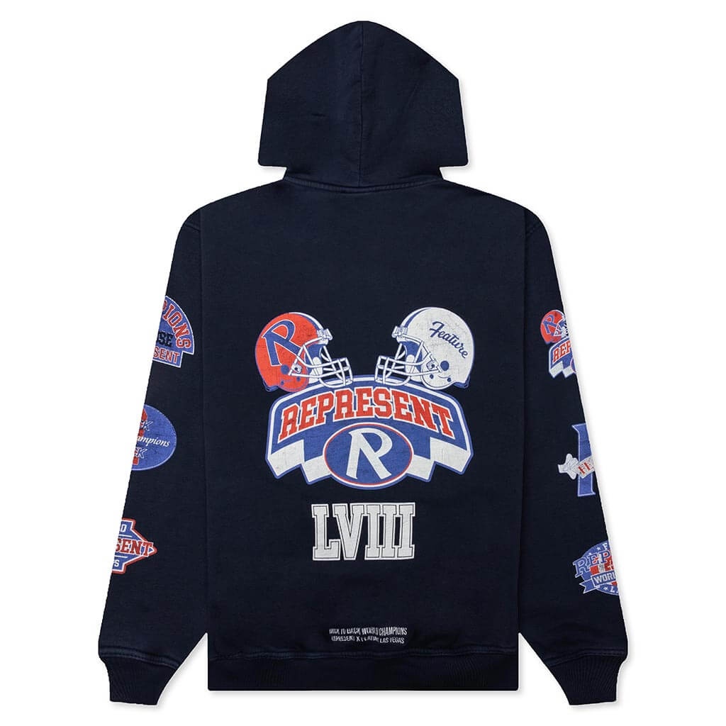FEATURE X REPRESENT CHAMPIONS HOODIE - MIDNIGHT NAVY - 2