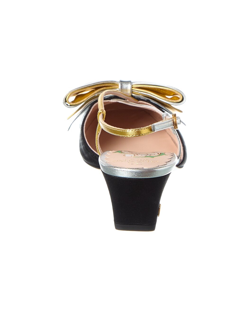 Valentino Bowow 45 Grosgrain & Leather Slingback Pump - 3