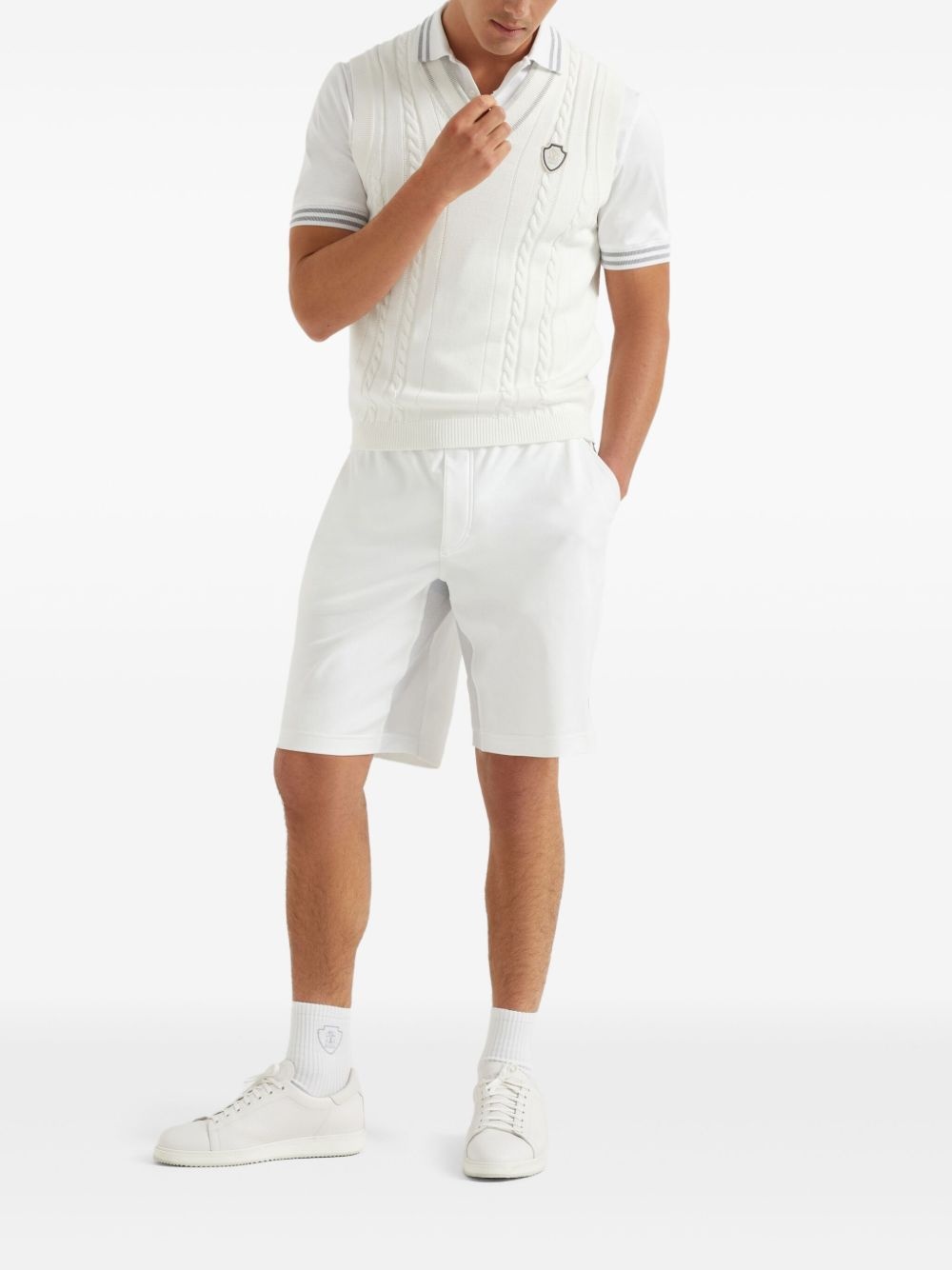 logo-embroidered shorts - 2