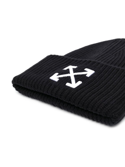 Off-White Arrow-motif embroidered beanie outlook