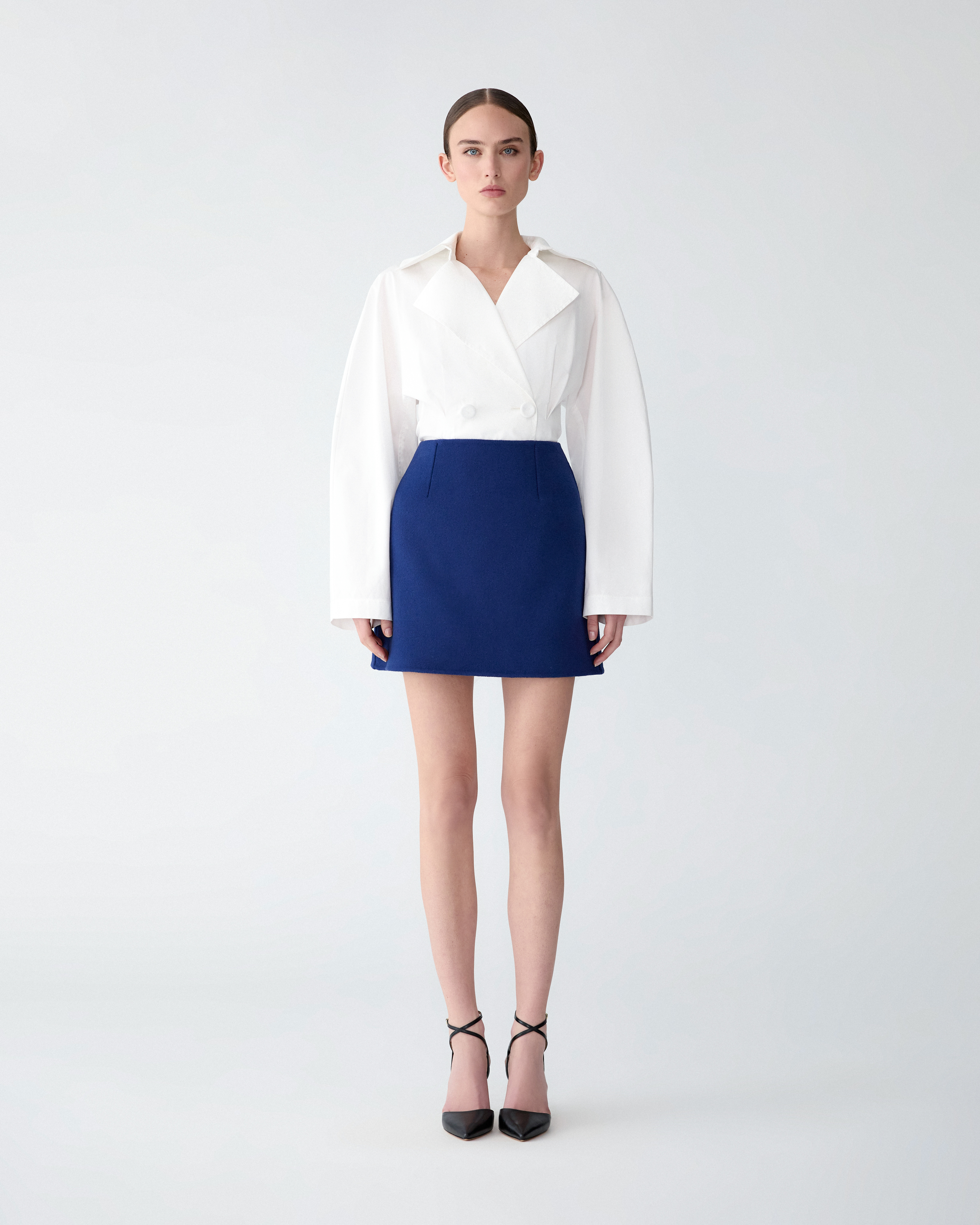 Double-Faced Wool Mini Skirt - 4