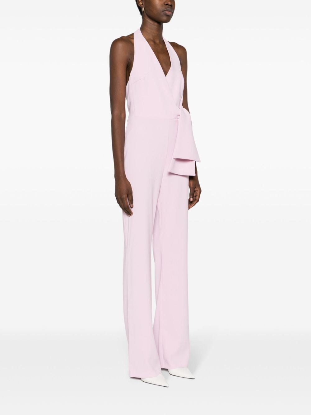 halterneck crepe jumpsuit - 3