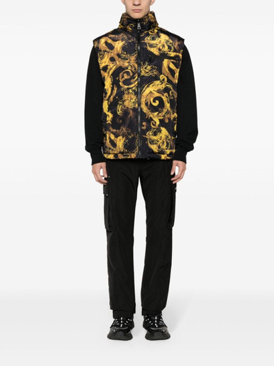 VERSACE JEANS COUTURE baroque-print reversible padded gilet outlook