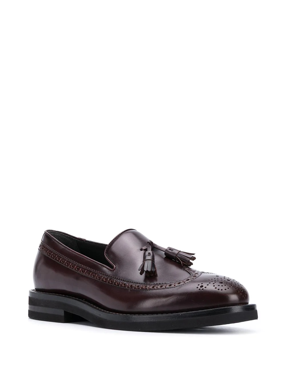 perforated-detail tassel loafers - 2