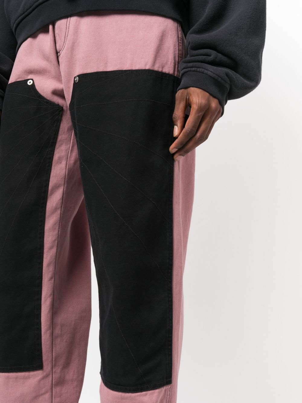 tonal-stitched knee-panel jeans - 5