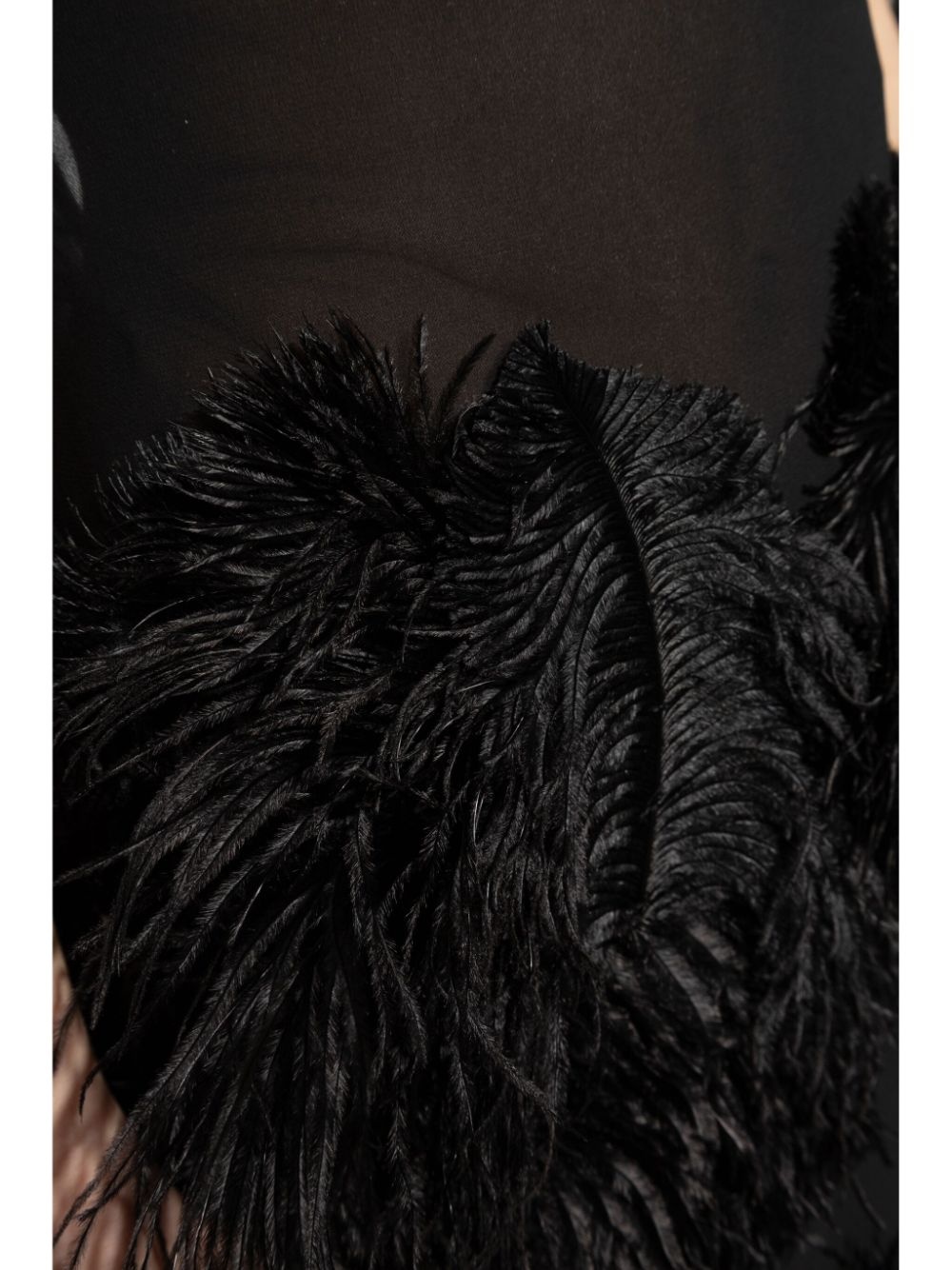 feather-trim midi dress - 5