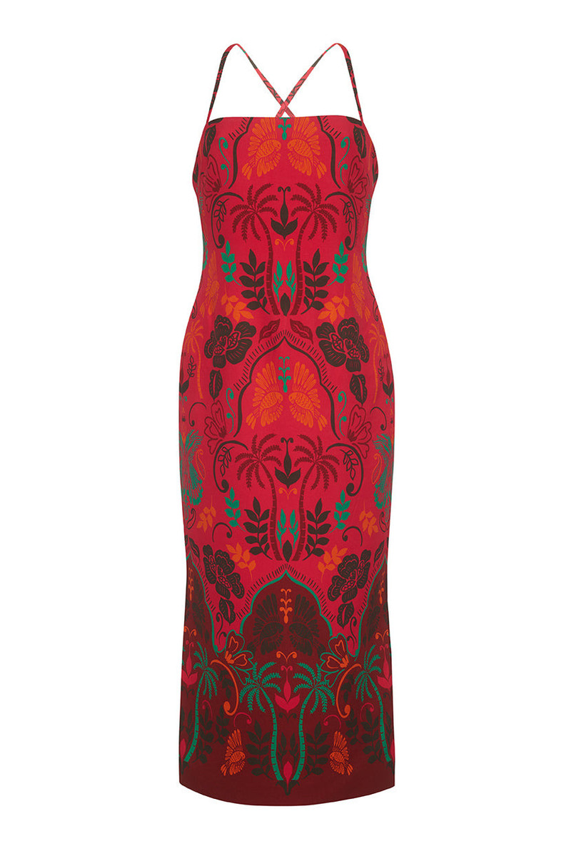 Dria Dress Vibrant Midi Dress with a Striking Tropical Print 1