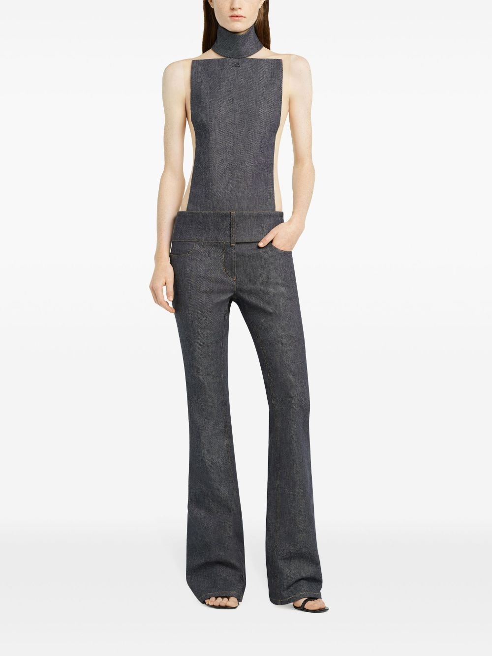 belted bootcut jeans - 2
