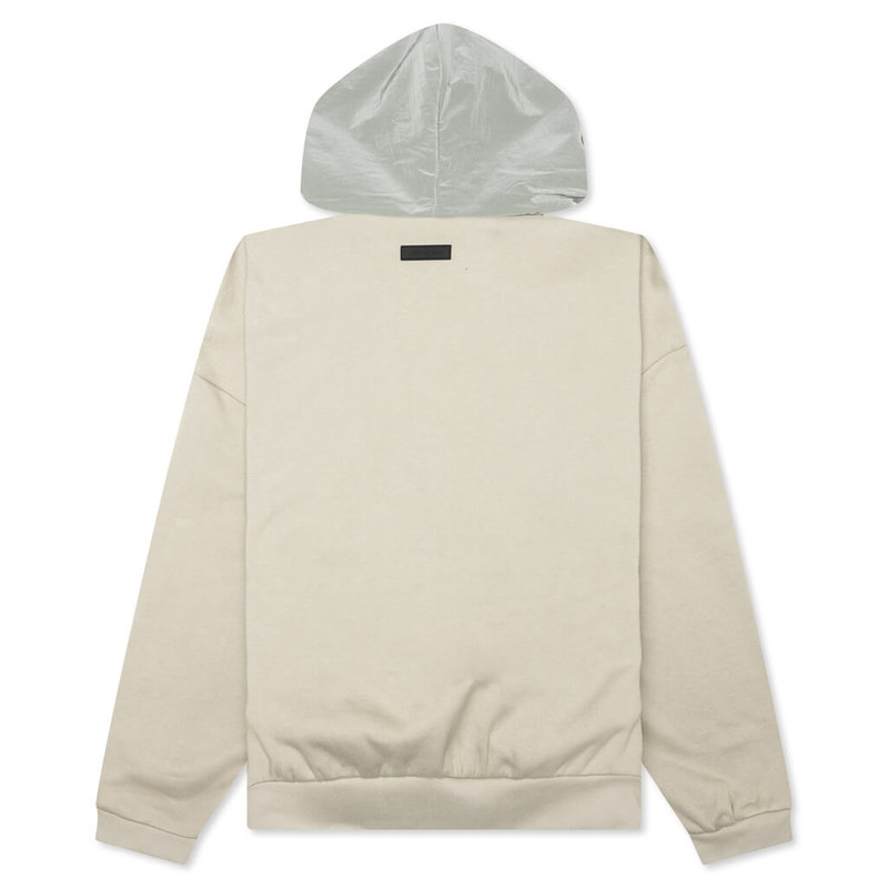 ESSENTIALS NYLON FLEECE HOODIE - SEAL outlook