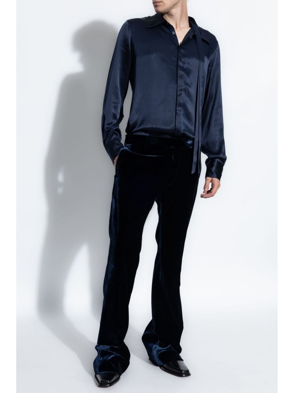 logo-plaque wide-leg trousers - 2