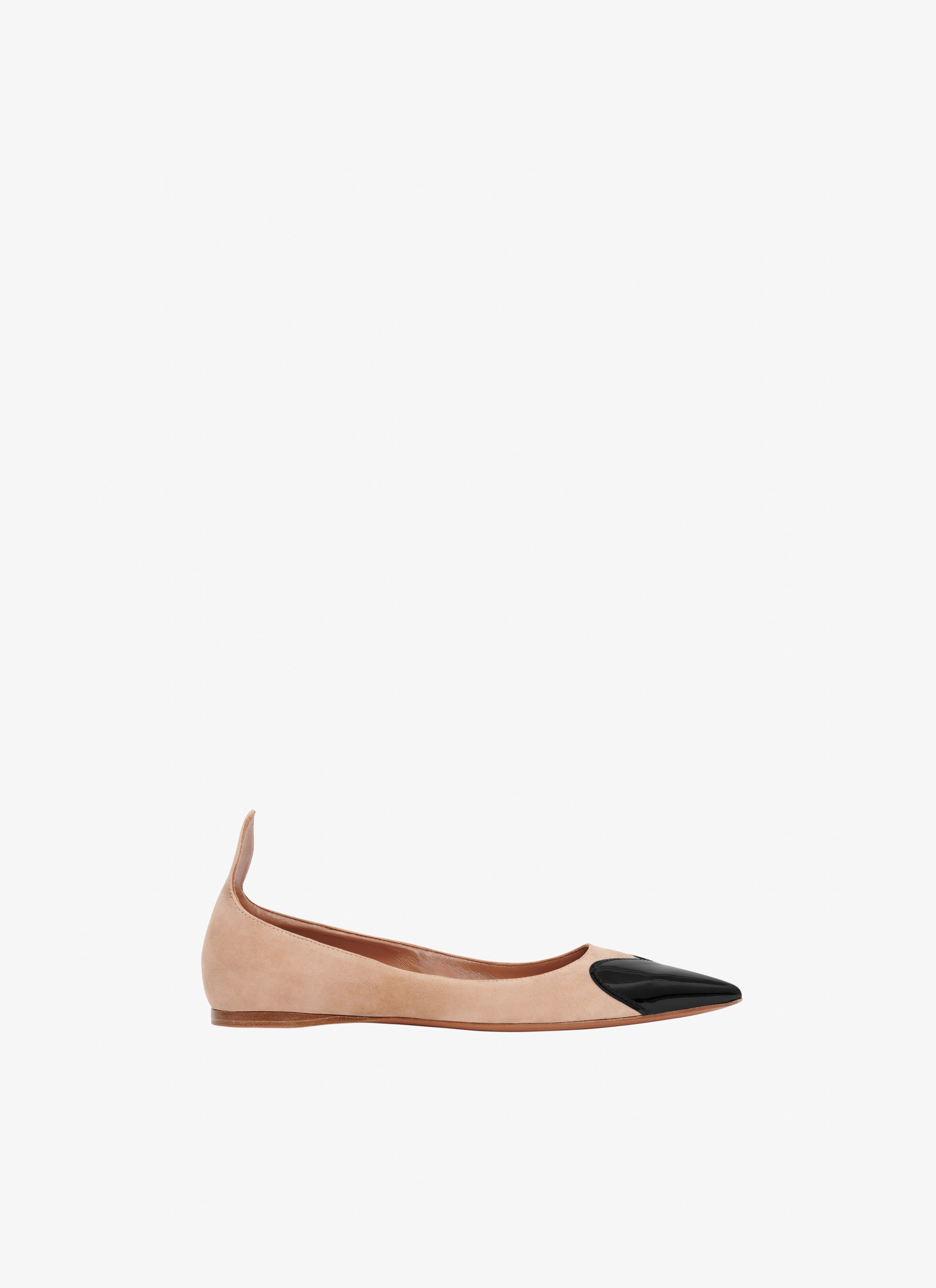 HEART BALLERINAS IN SUEDE GOATSKIN AND PATENT CALFSKIN - 1