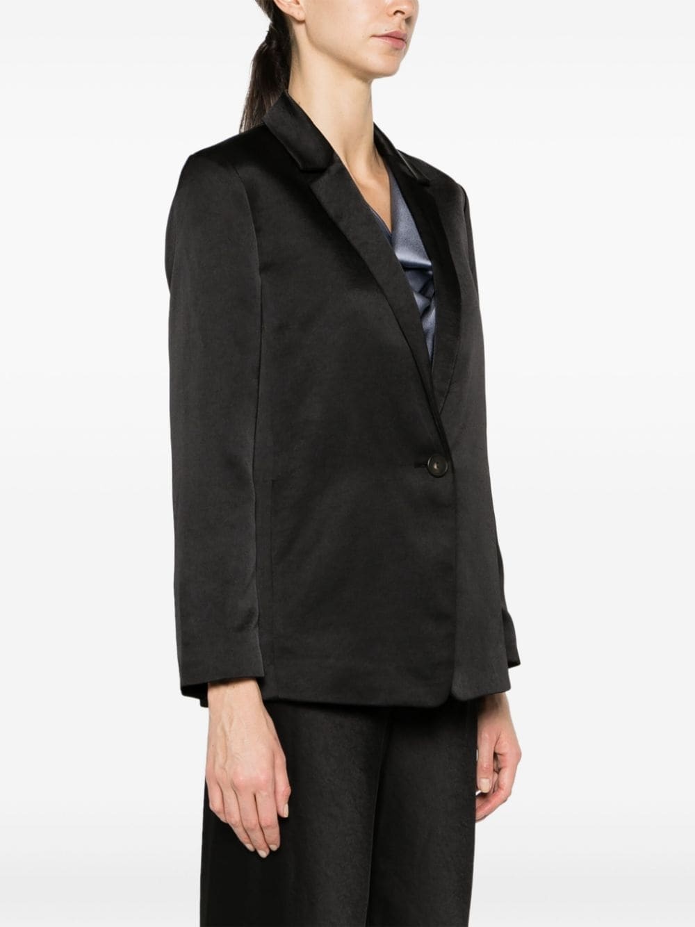 single-breasted satin blazer - 3