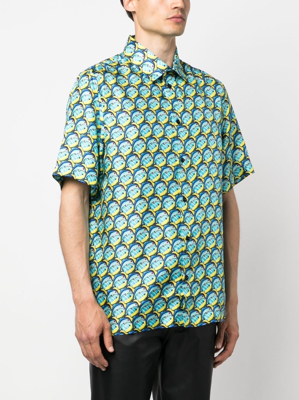dolphin-print silk shirt - 3