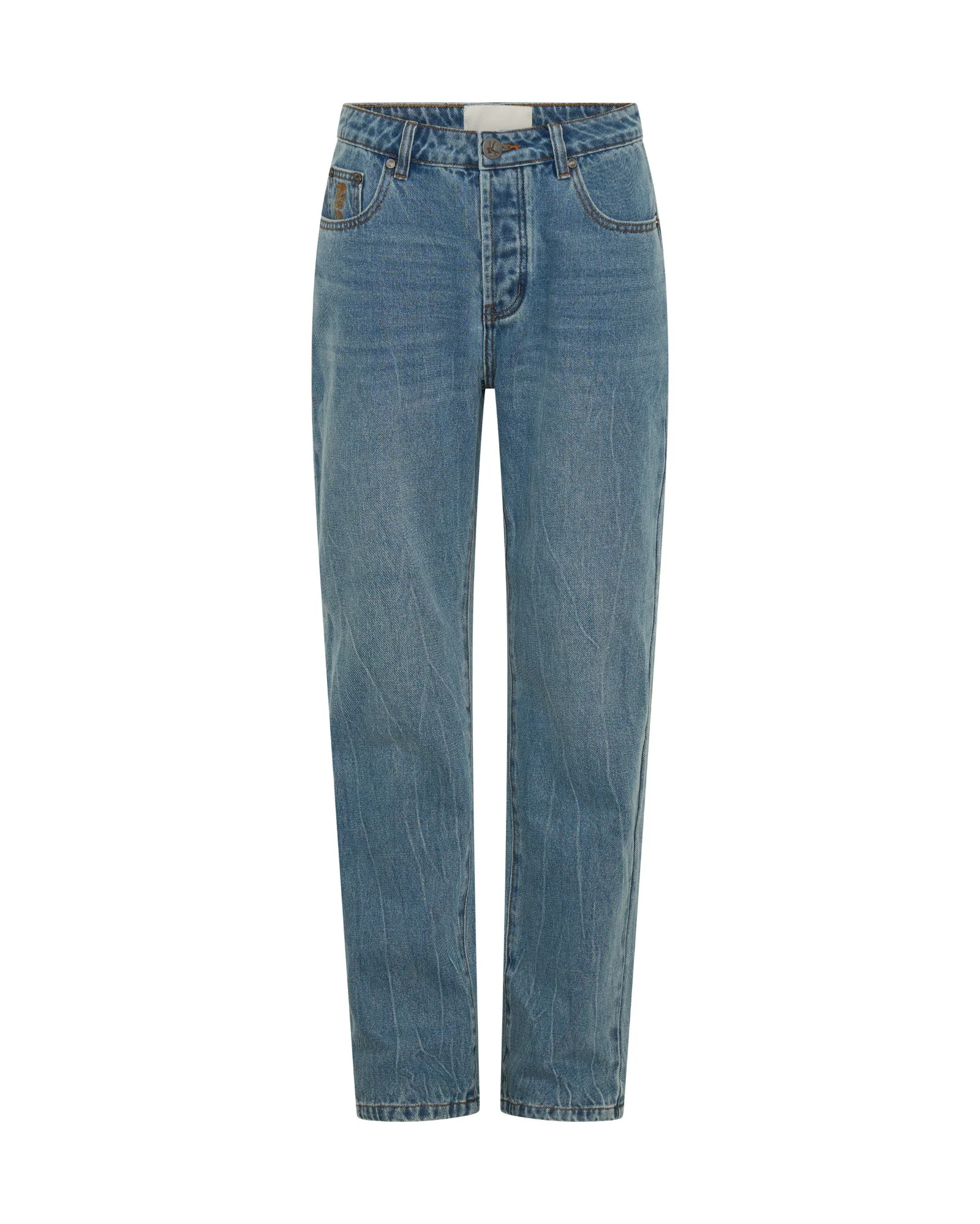 Austins Mid Waist Relaxed Straight Leg Jeans - Blue Crush - 1
