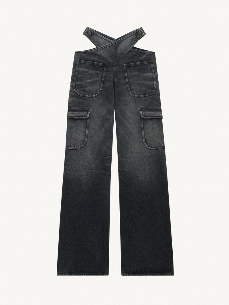 BAGGY CRISS CROSS DENIM TROUSERS 1