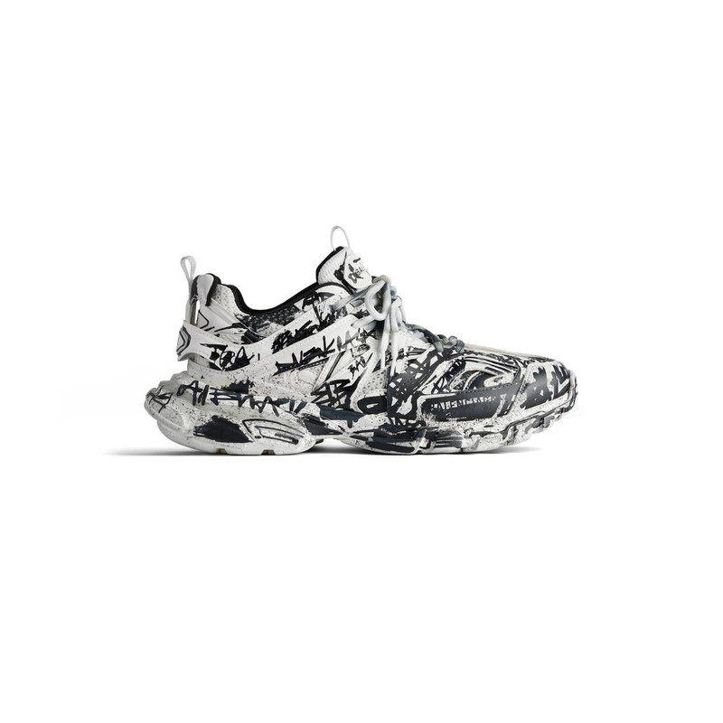 Men's Track Graffiti Sneaker in White/black - 1