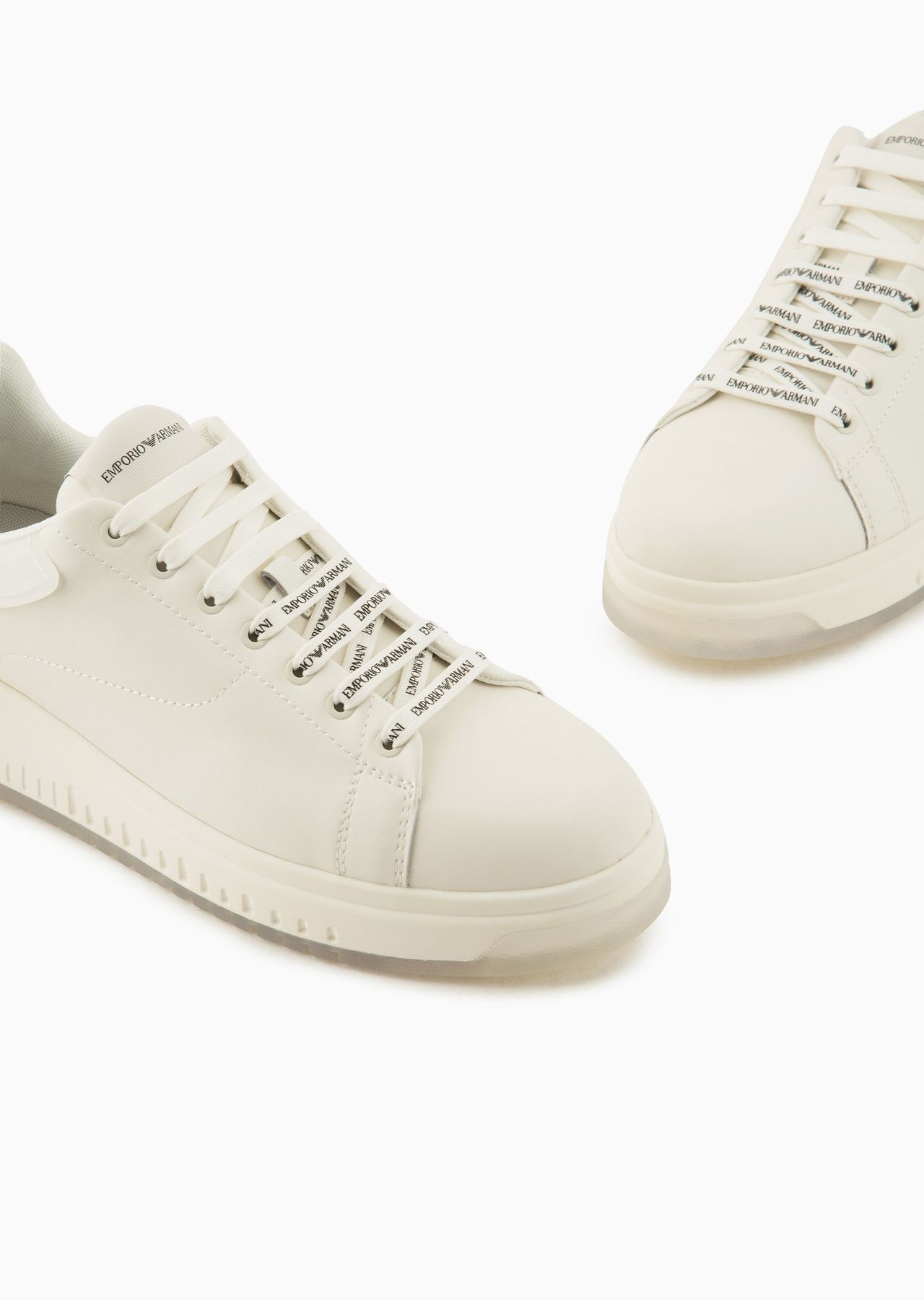 Leather sneakers with semi-transparent back and knurled sole - 9