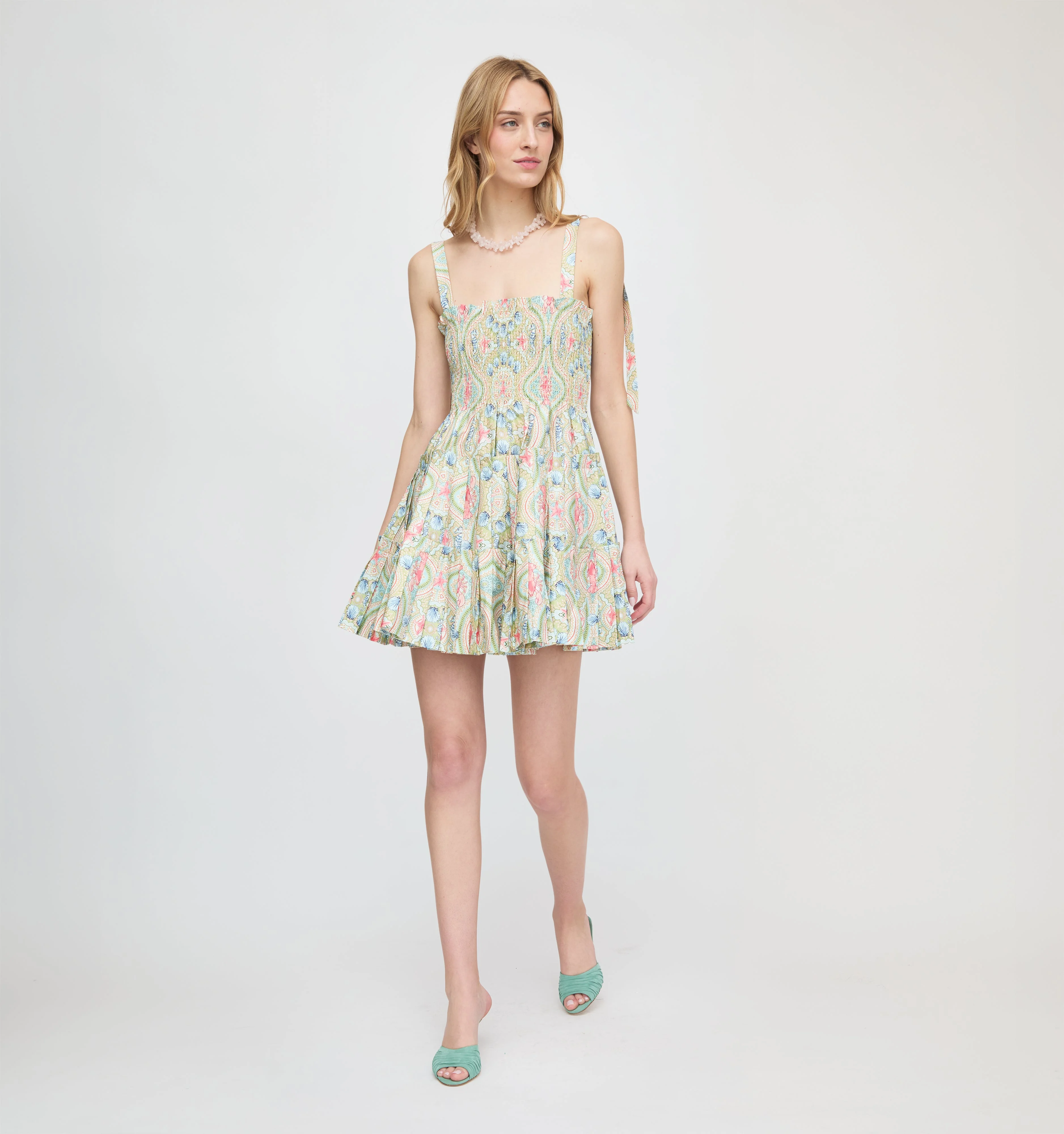 The Ribbon Charlotte Nap Dress - Sea Scroll - 1