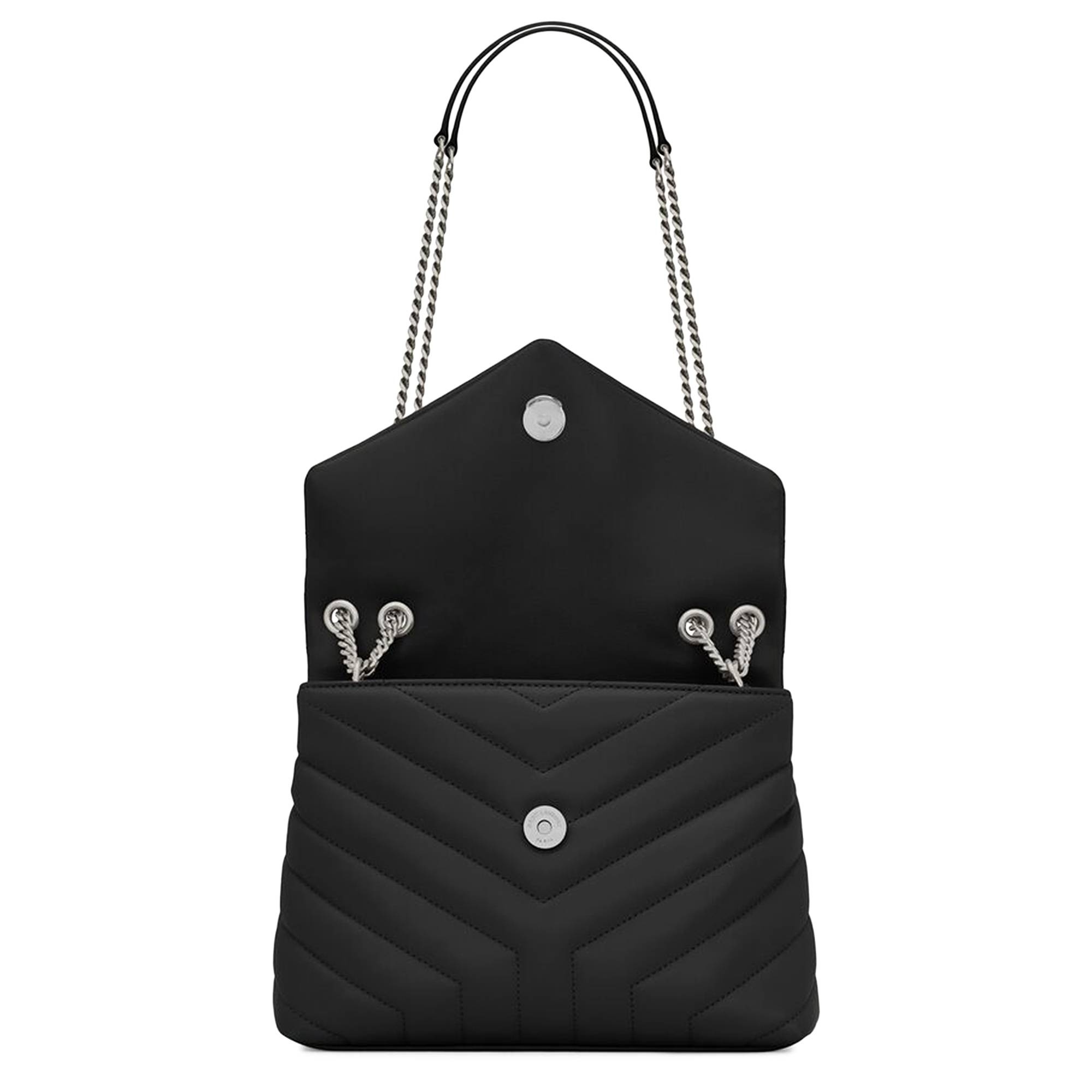 Saint Laurent Small Loulou Matelasse Leather Shoulder Bag 'Black' - 3