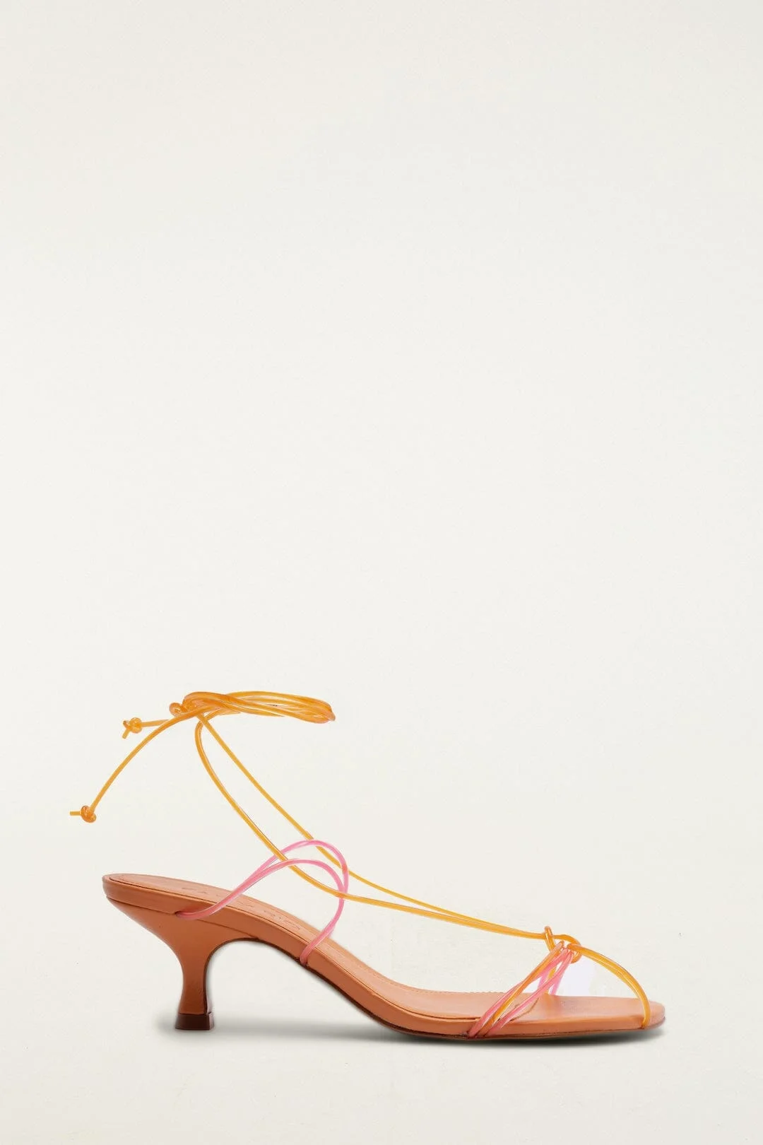 Multicolor Spaghetti Jelly Kitten Heeled Sandal - 1