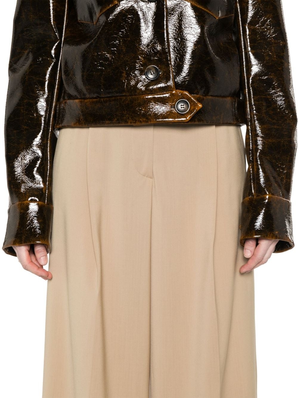 mid-rise palazzo trousers - 5