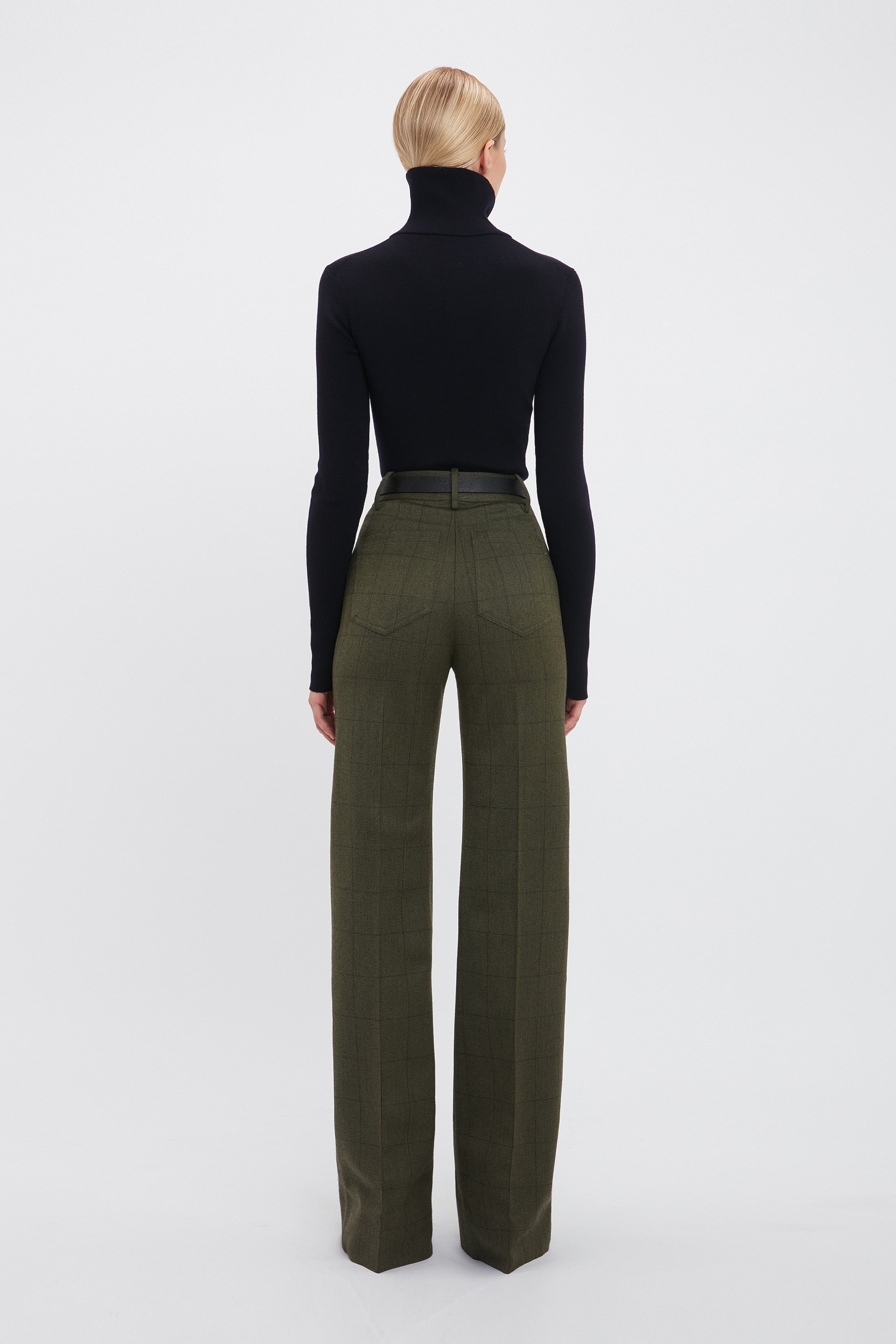 Exclusive Alina Tailored Trouser In Dark Fern Check - 4