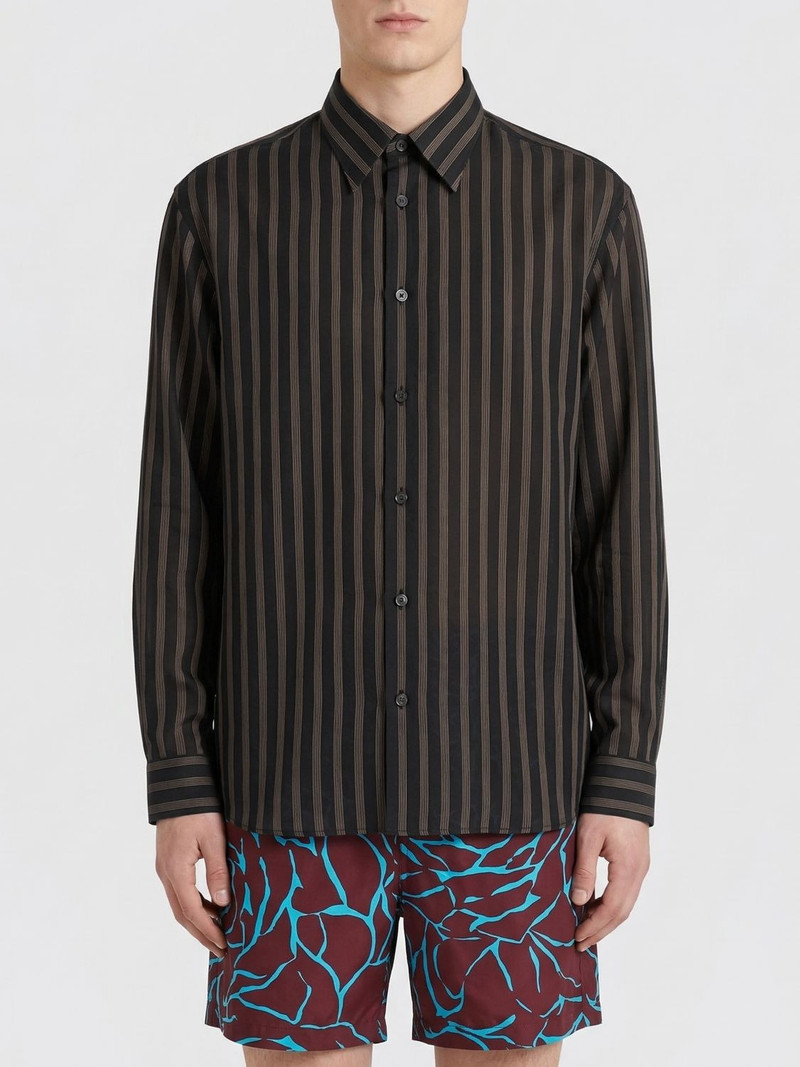 DRIES VAN NOTEN Striped Cupro Shirt 1
