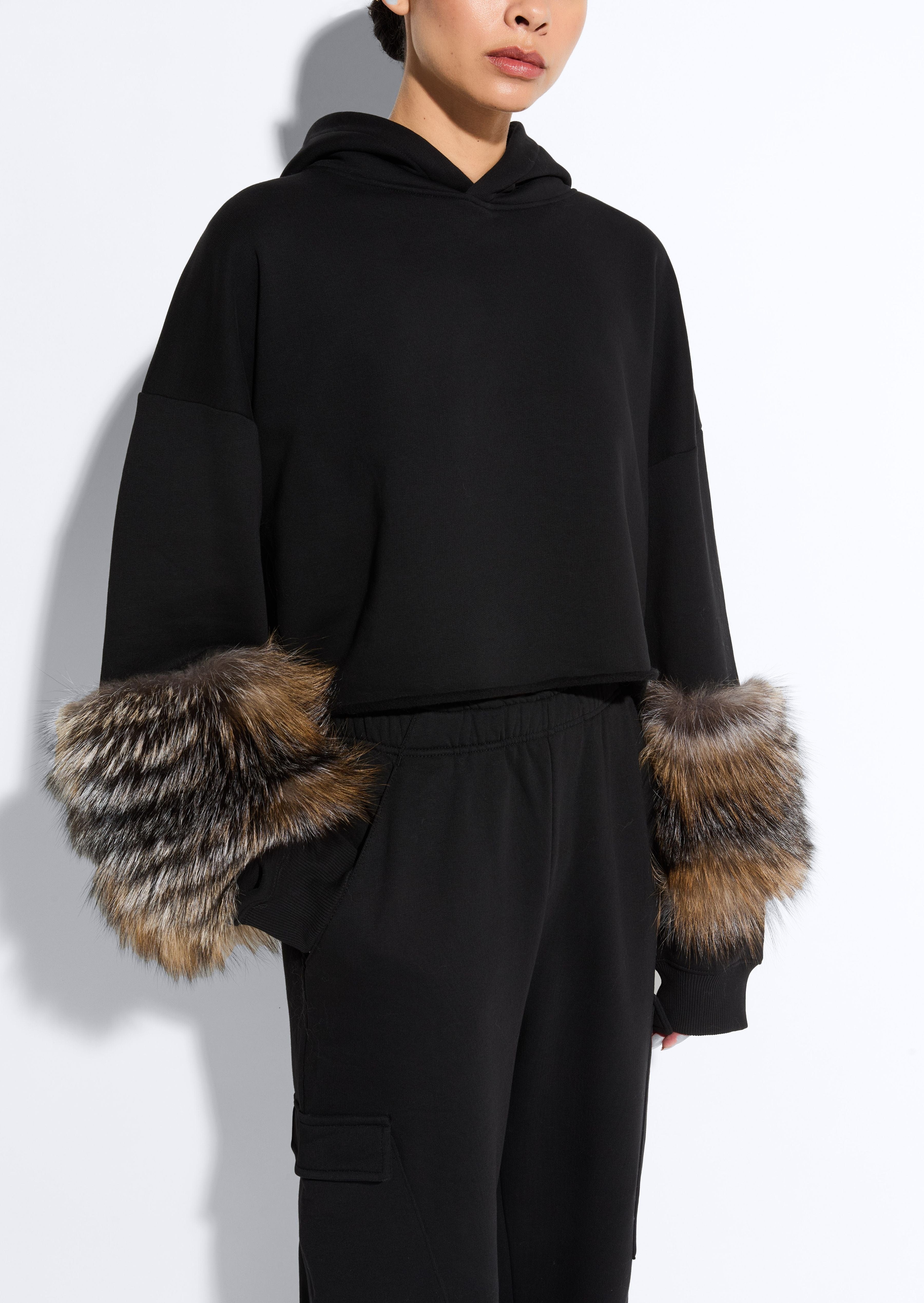 Cotton Sweatshirt With Fur - 4