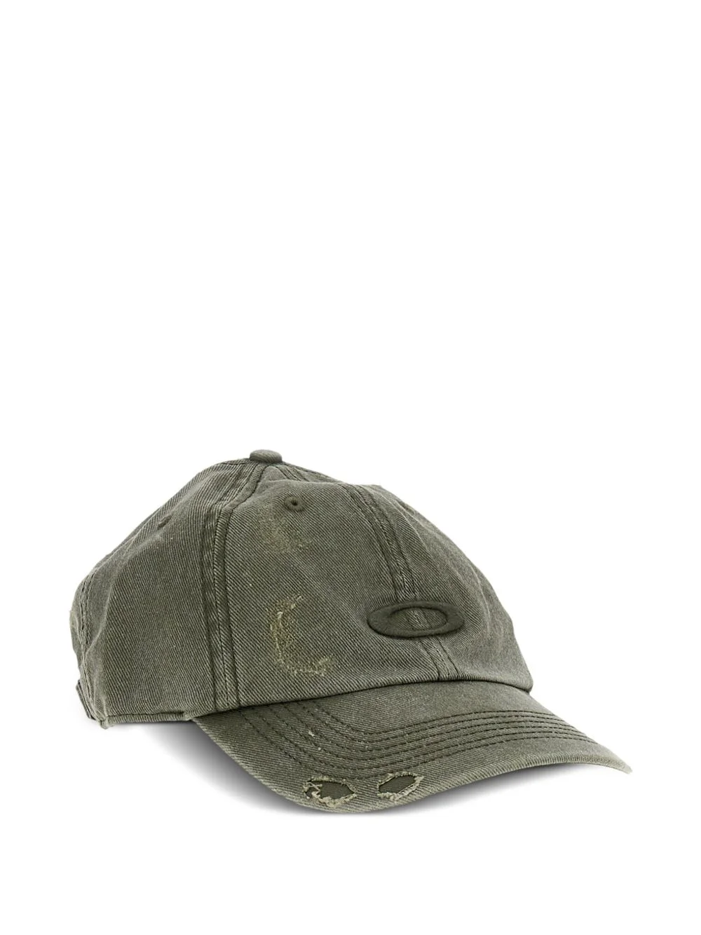 distressed logo-plaque baseball cap - 1