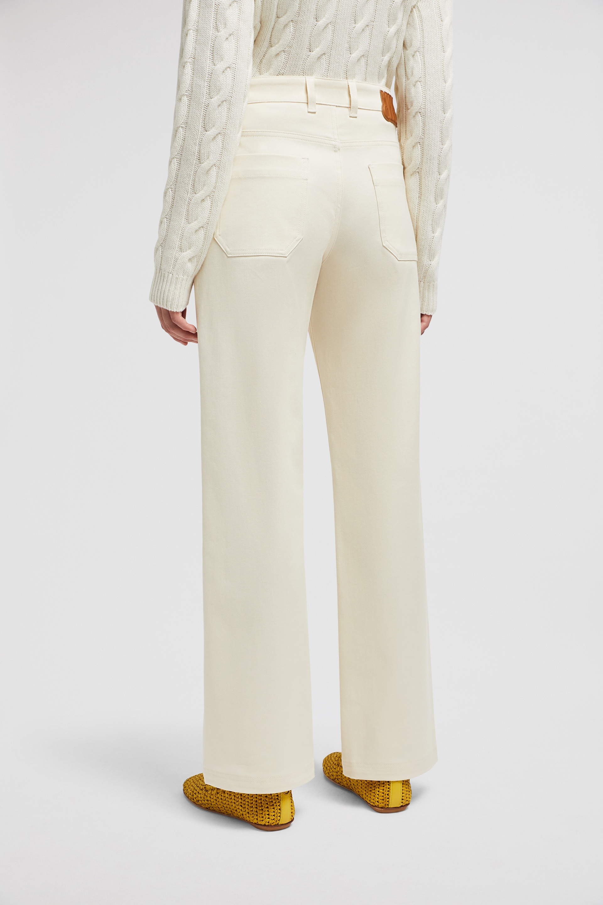 Cotton Gabardine Straight Leg Pants - 5