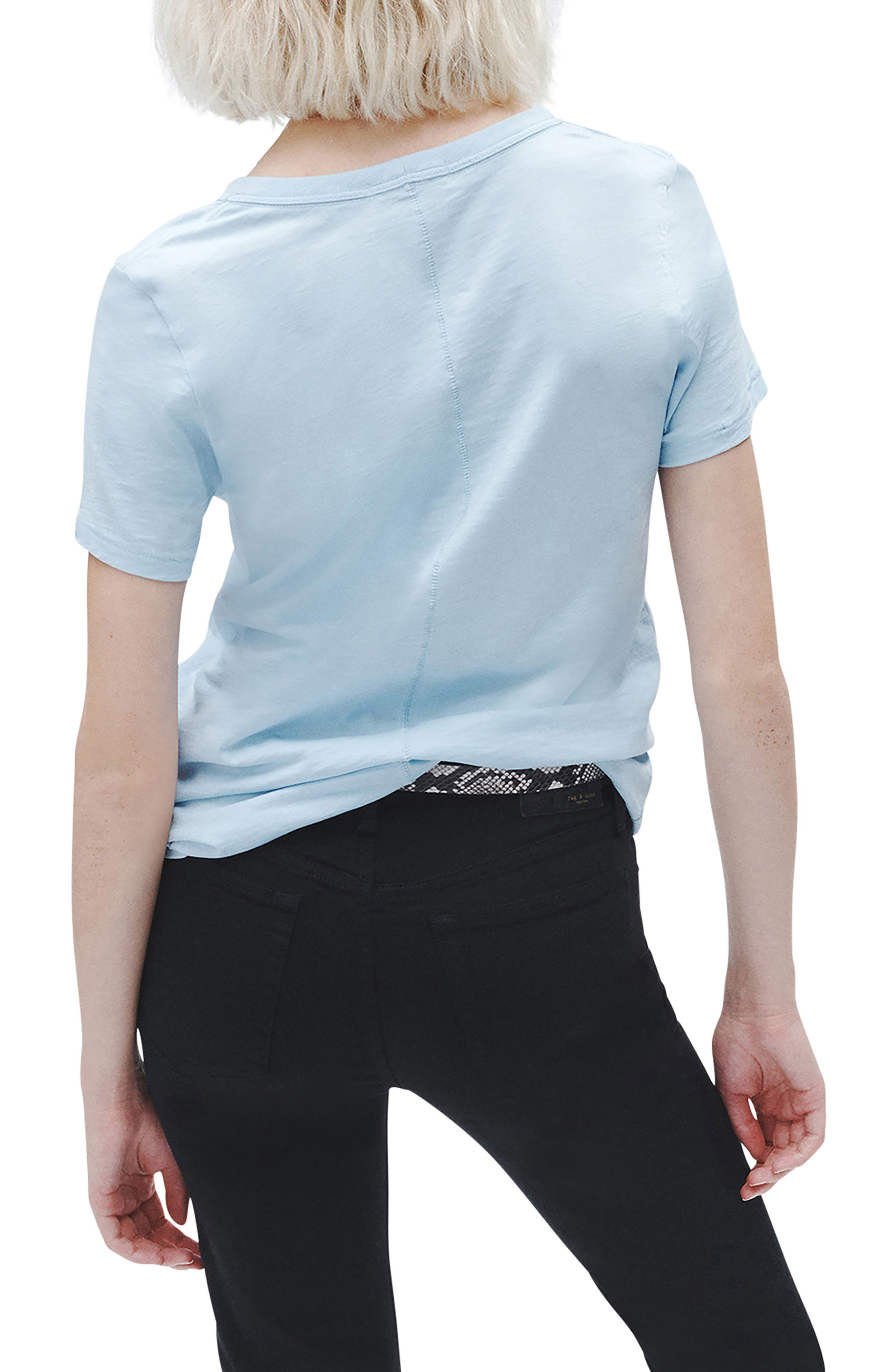 rag & bone The Slub V-Neck Organic Pima Cotton T-Shirt in Raindrop at Nordstrom - 2