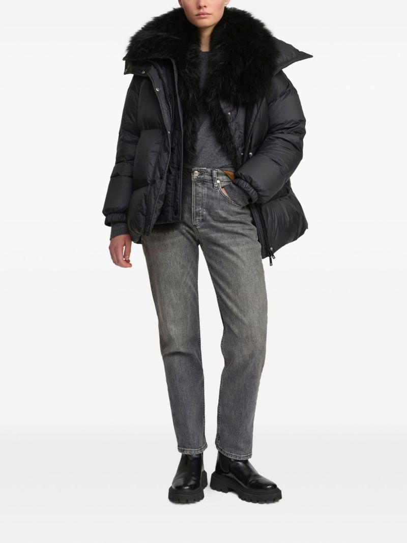 Yves Salomon lambswool-trim puffer jacket outlook