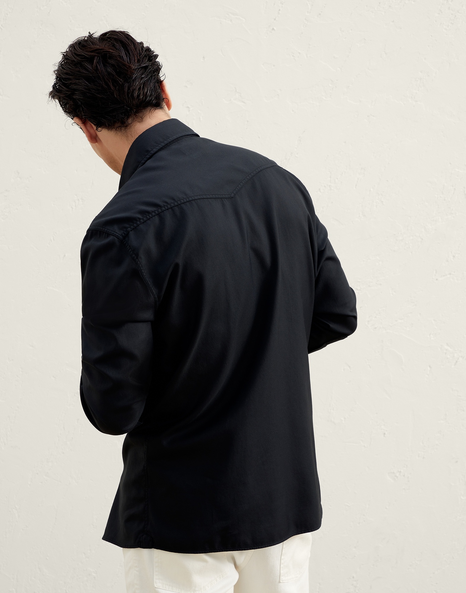 Garment-dyed easy fit western shirt in twill - 2