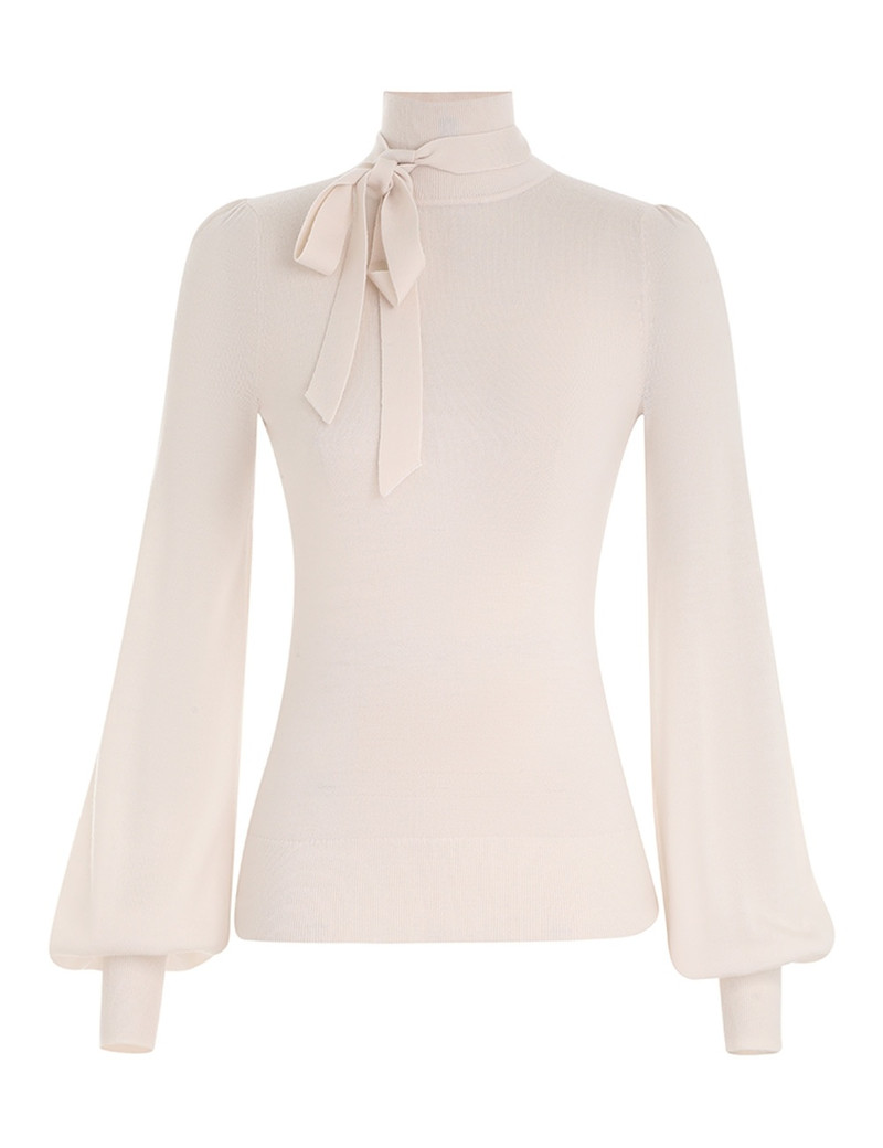 BLOUSON TIE-NECK SWEATER 1