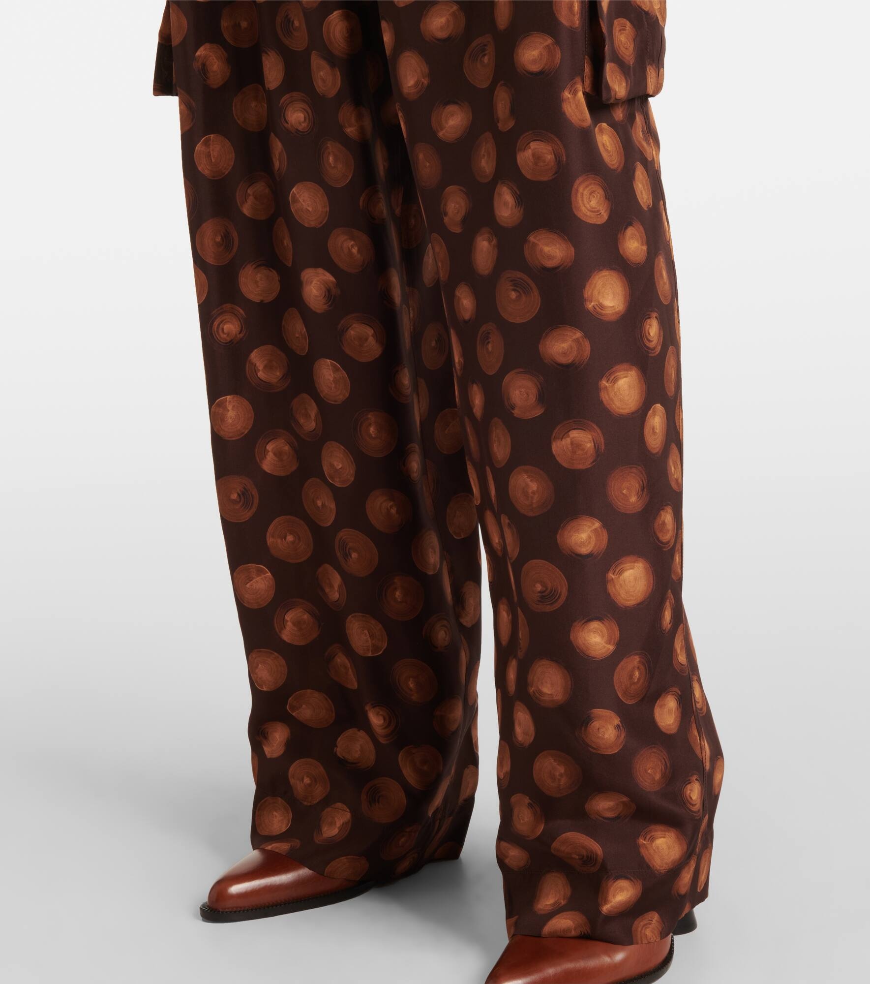 Printed silk cargo pants - 5