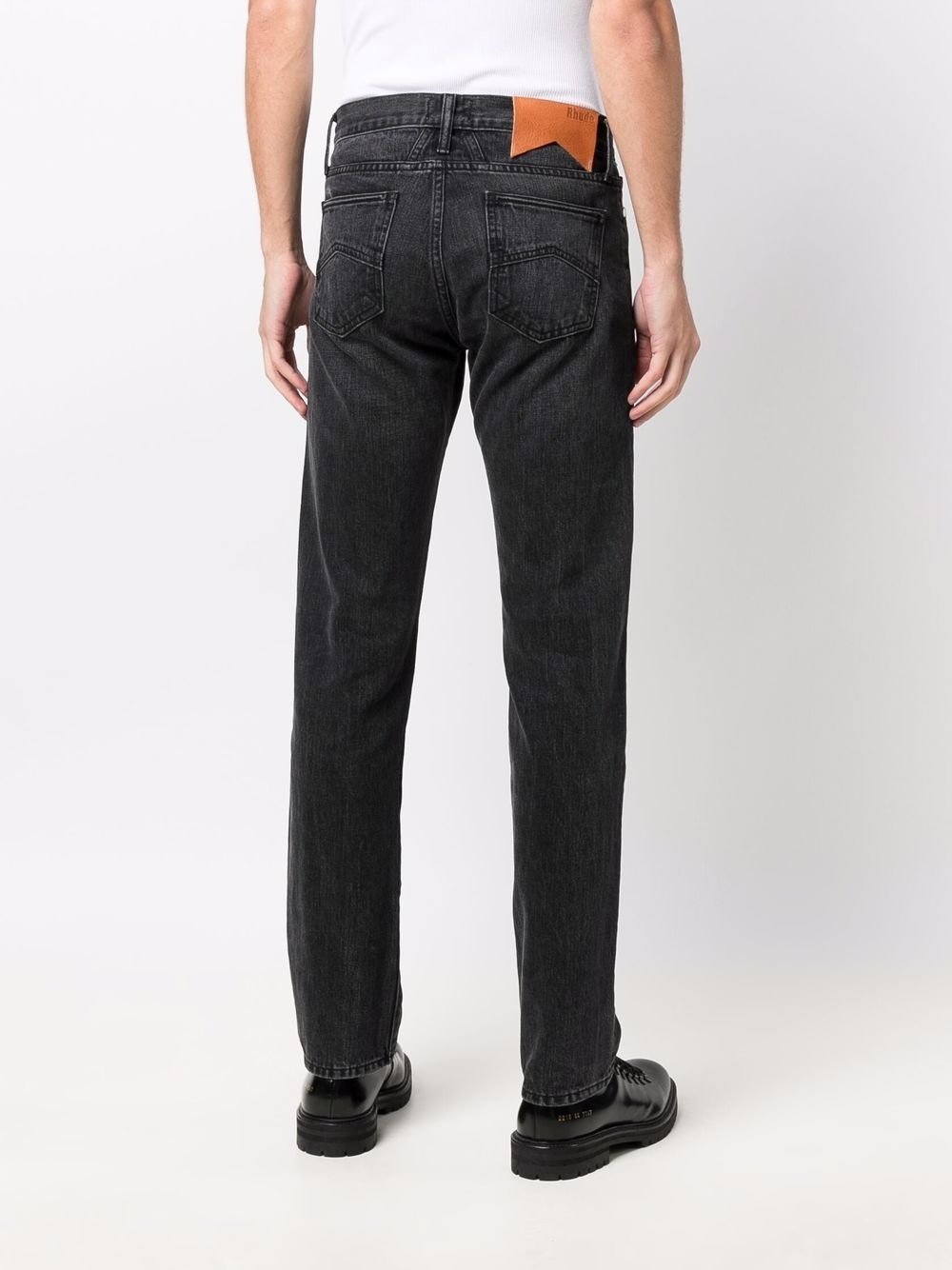 dark-wash straight-leg jeans - 4