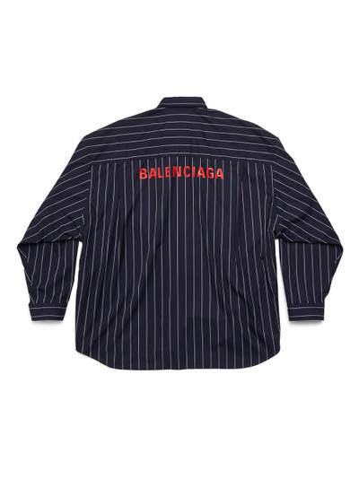 BALENCIAGA logo-print striped shirt outlook