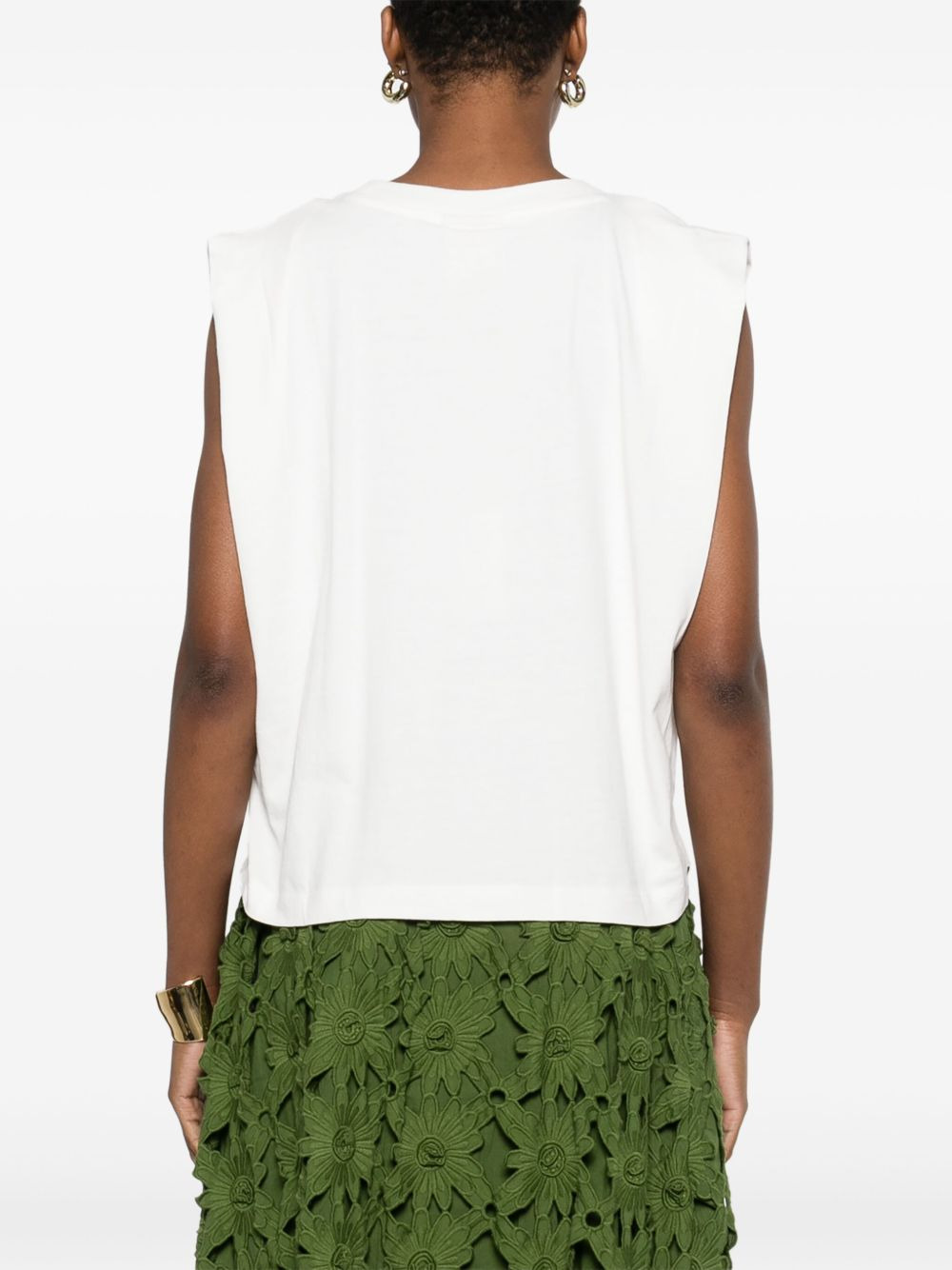 floral-beaded T-shirt - 4
