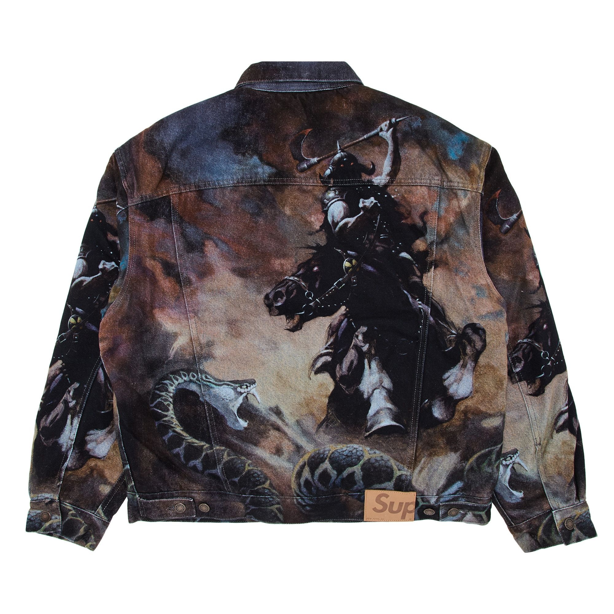 Supreme x Frank Frazetta Faux Shearling Lined Trucker Jacket 'Multicolor' - 2