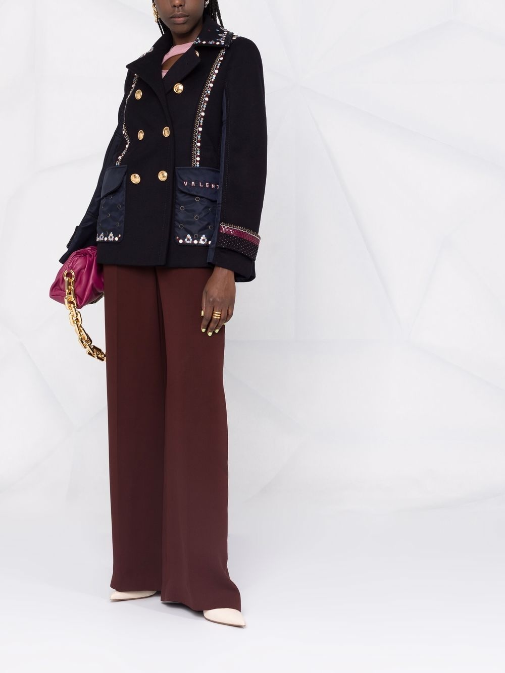 double-breasted embellished jacket - 2